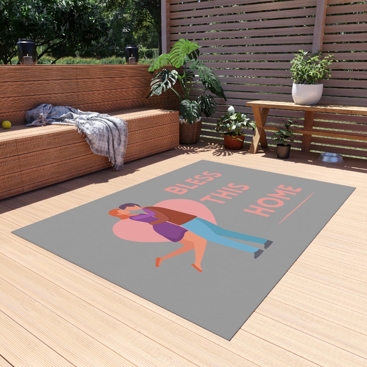 Bless This Home Love Out door Rug