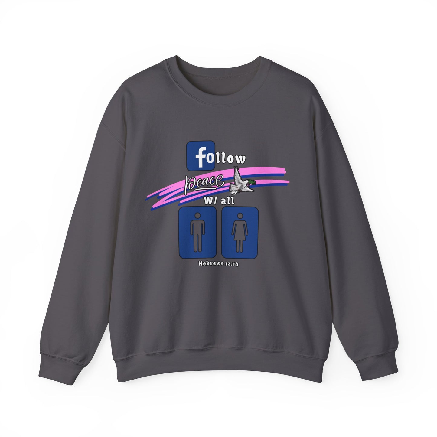 Men's Graphic Sweatshirt: Pursue Peace and Holiness with All