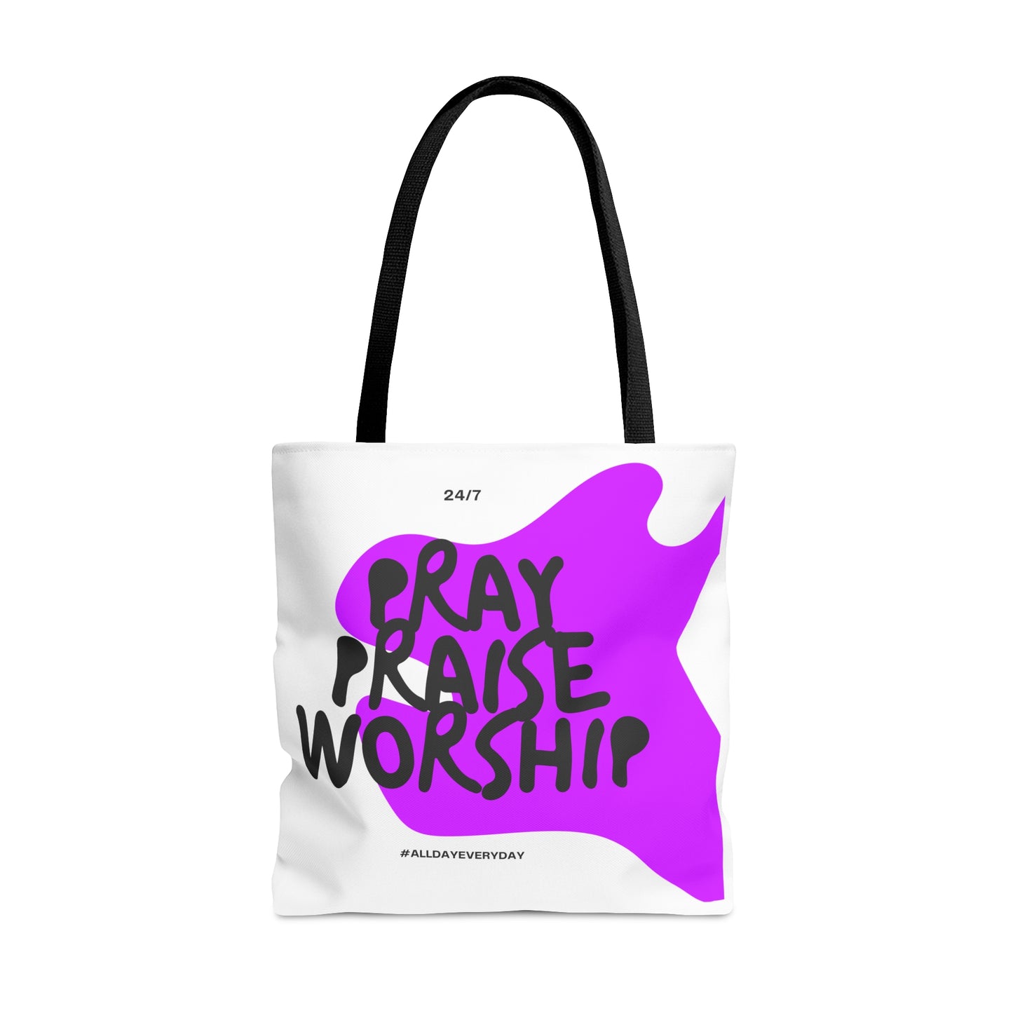 Pray Praise Worship Tote Bag
