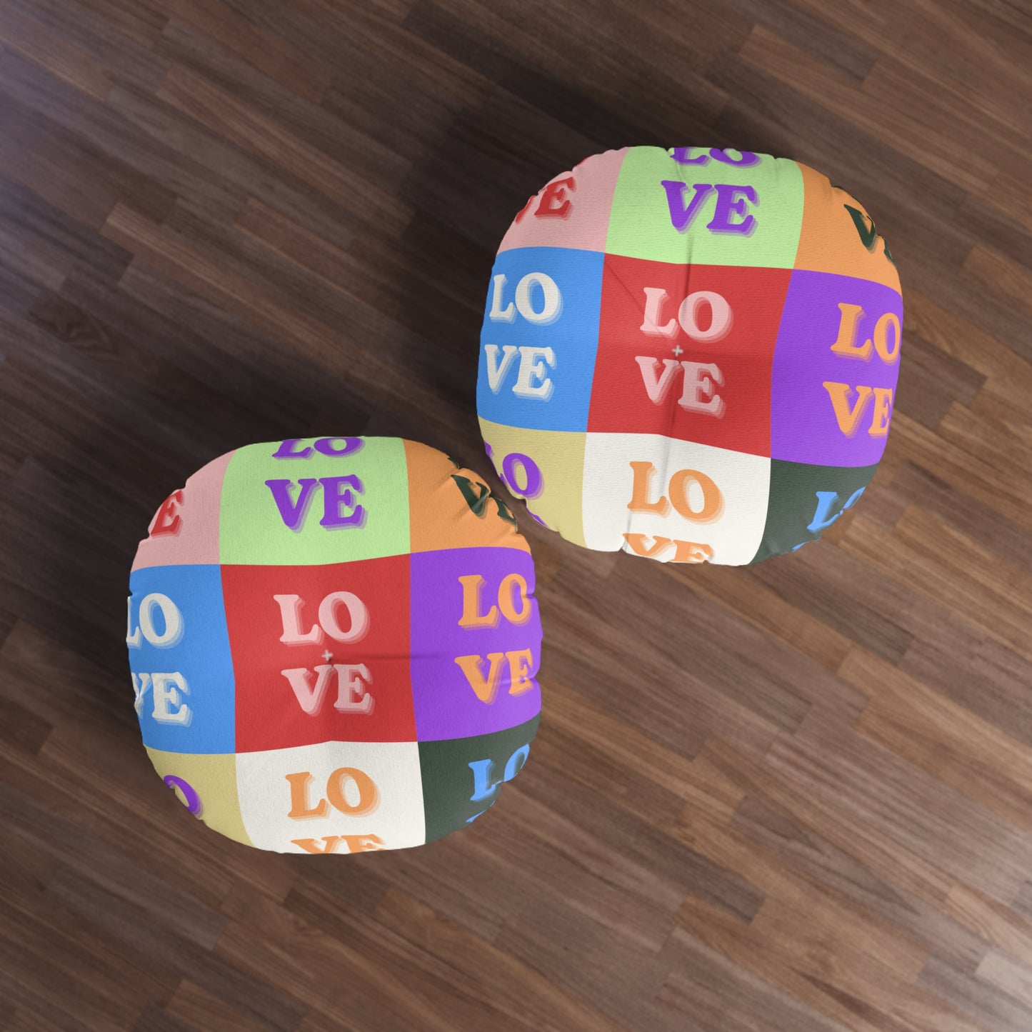 Love Tufted Floor Pillow, Round