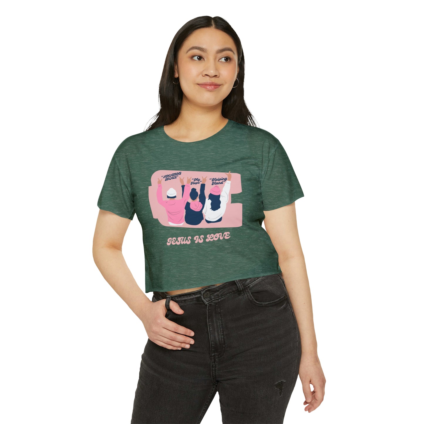 Jesus is Love Women's Festival Crop Top