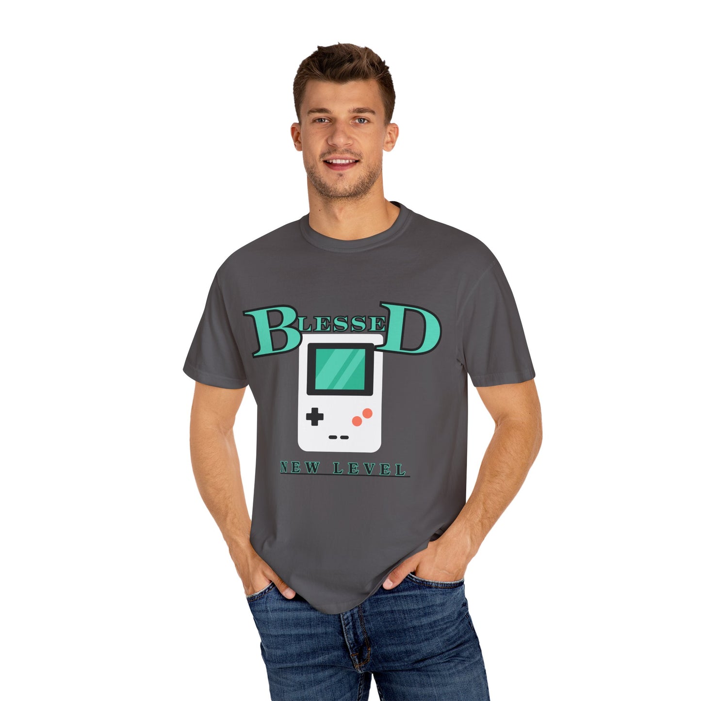 Blessed New Level Gameboy T-Shirt | Comfort Colors 1717 – Christian Graphic Tee