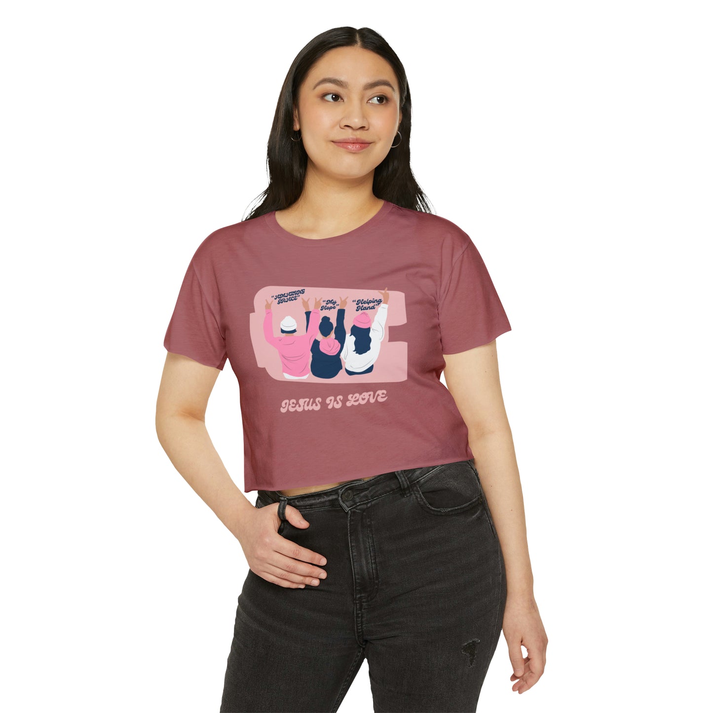 Jesus is Love Women's Festival Crop Top