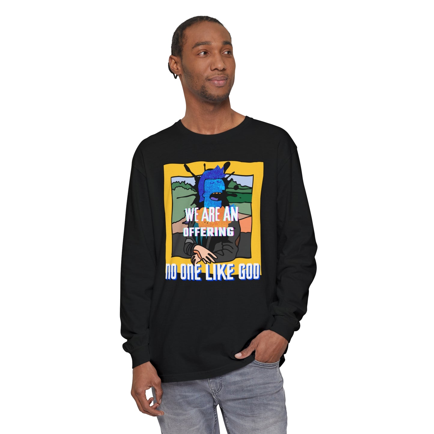 Offering to Jesus Christ Unisex Garment-dyed Long Sleeve T-Shirt