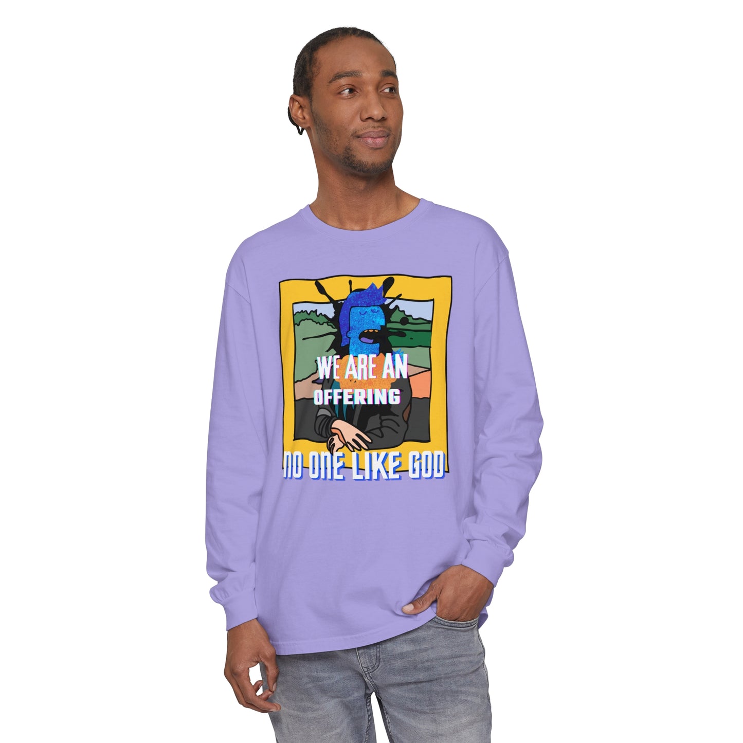Offering to Jesus Christ Unisex Garment-dyed Long Sleeve T-Shirt