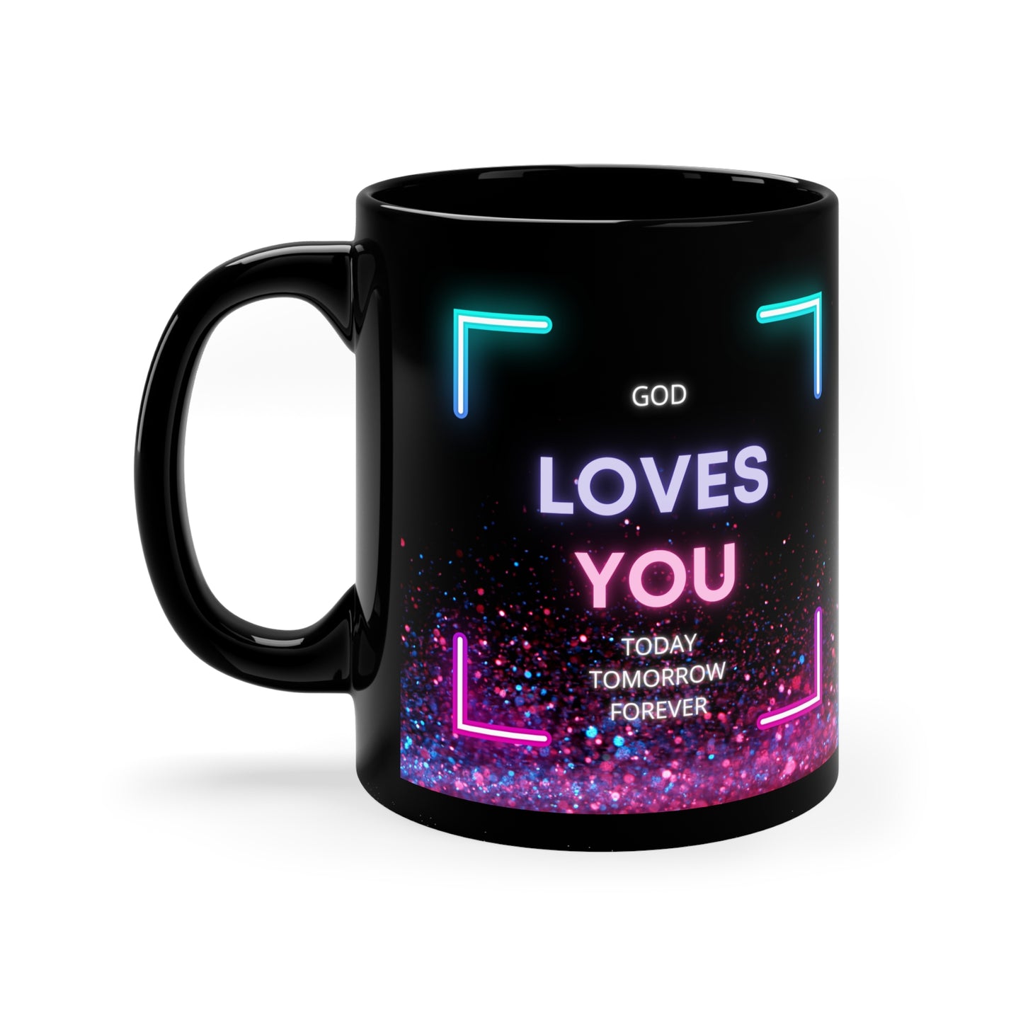 God Loves You 11oz Black Mug