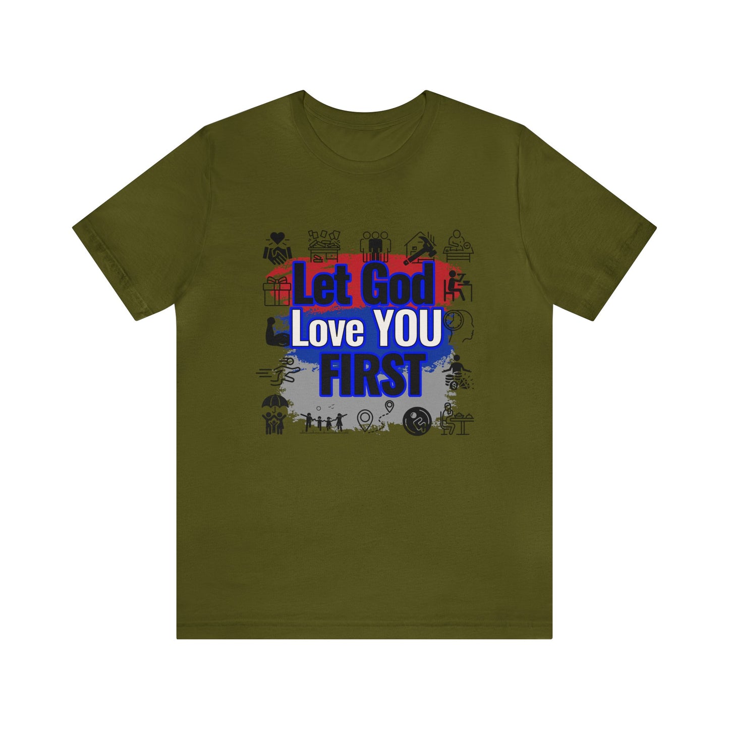 God's Love First Soft Cotton Tee | Quality Print Lightweight Fabric | Breathable 100% Airlume Combed Cotton