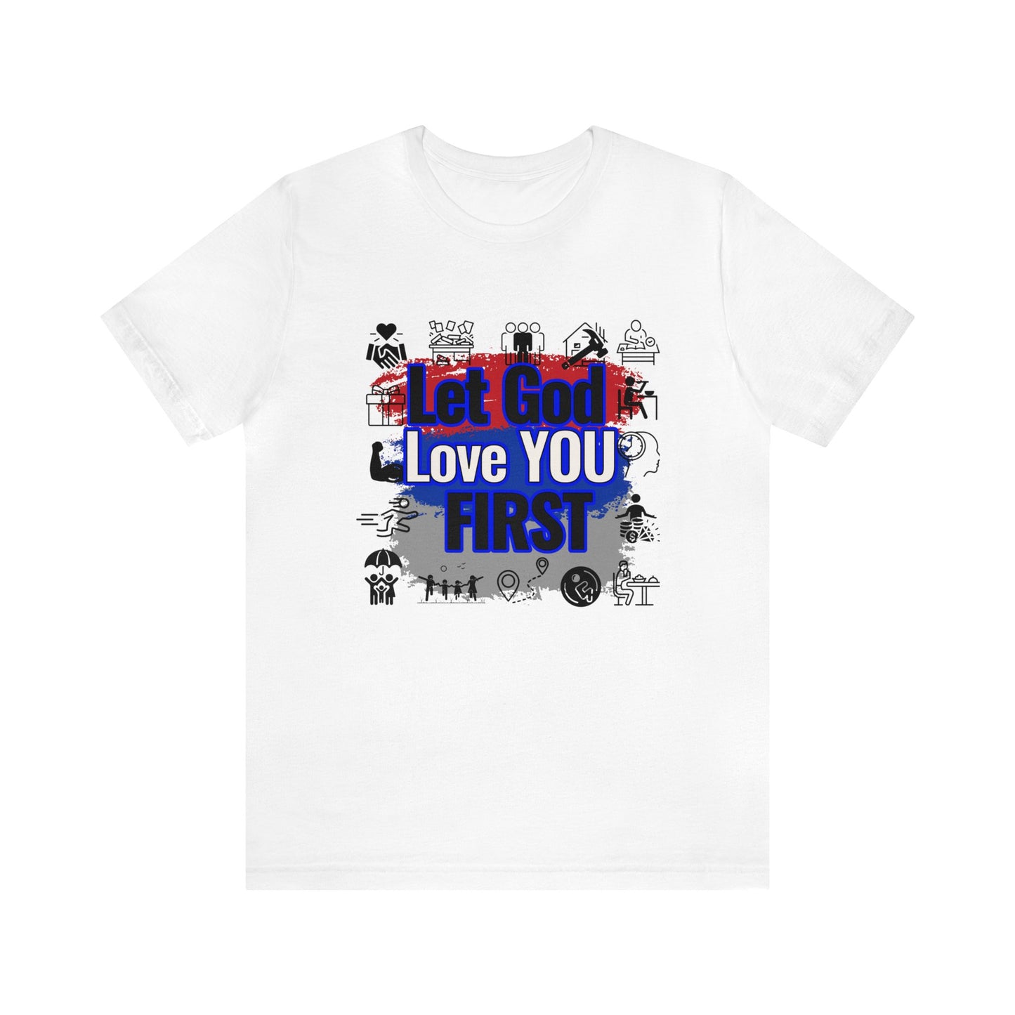 God's Love First Soft Cotton Tee | Quality Print Lightweight Fabric | Breathable 100% Airlume Combed Cotton