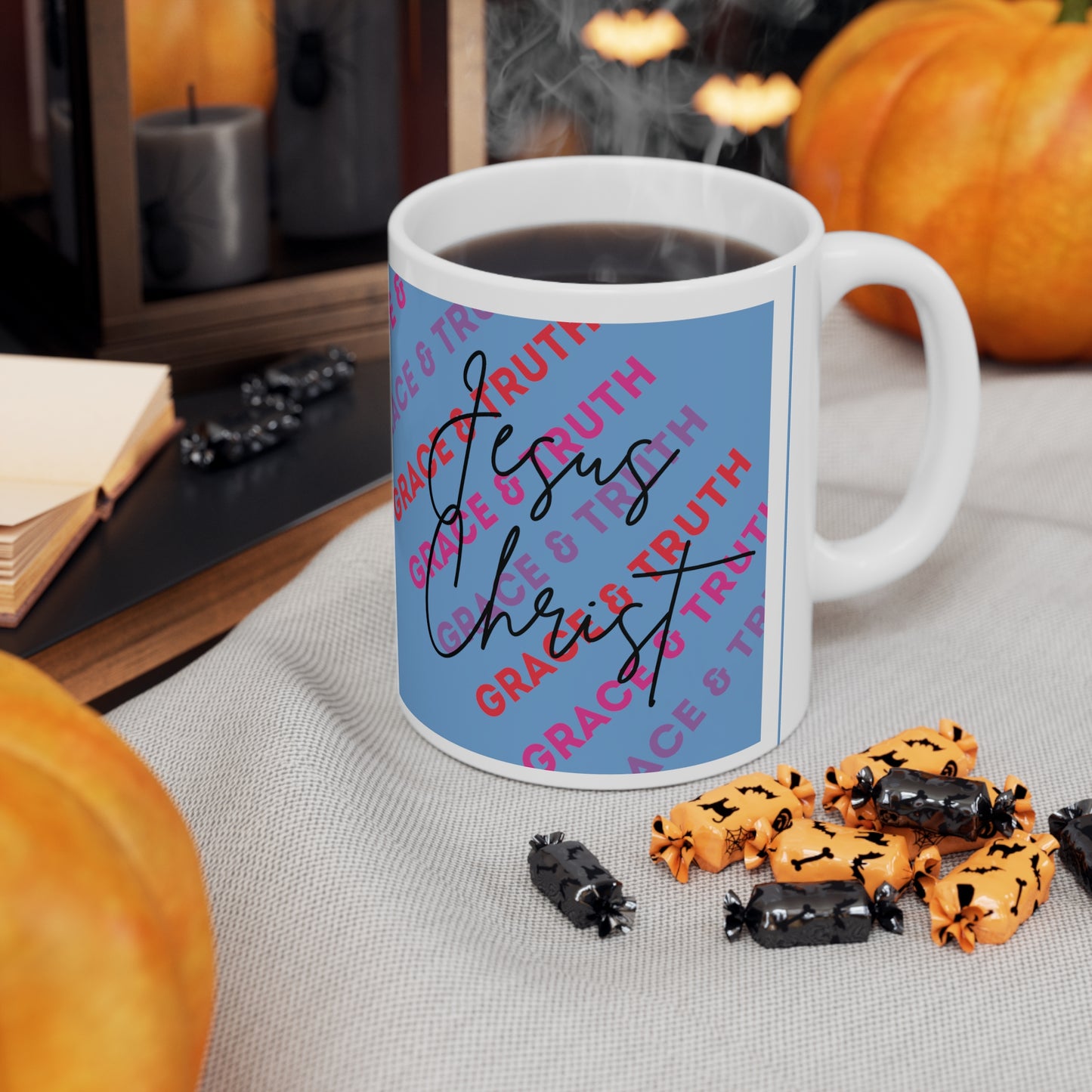 Jesus Christ Grace & Truth Ceramic Coffee Cups, 11oz, 15oz