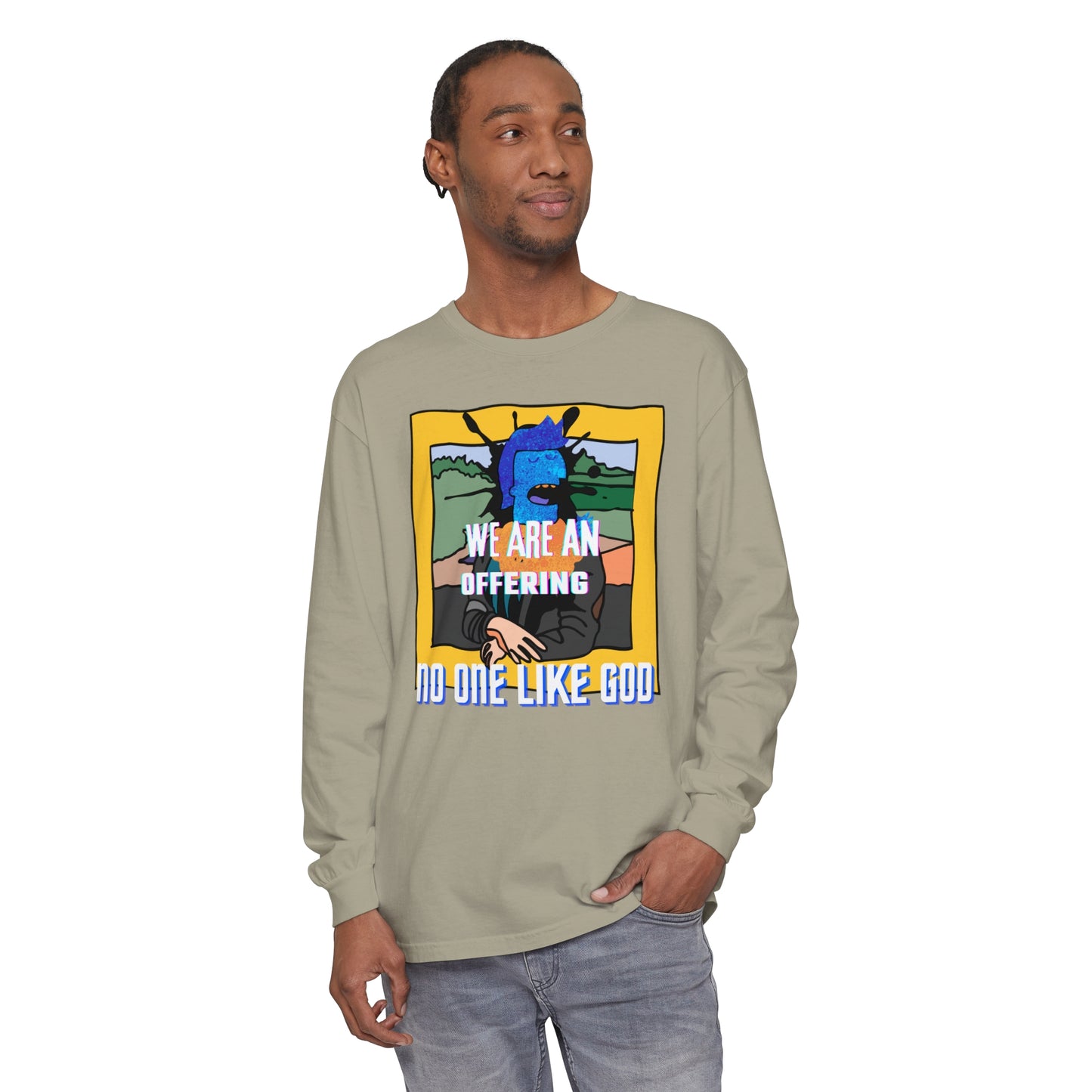 Offering to Jesus Christ Unisex Garment-dyed Long Sleeve T-Shirt