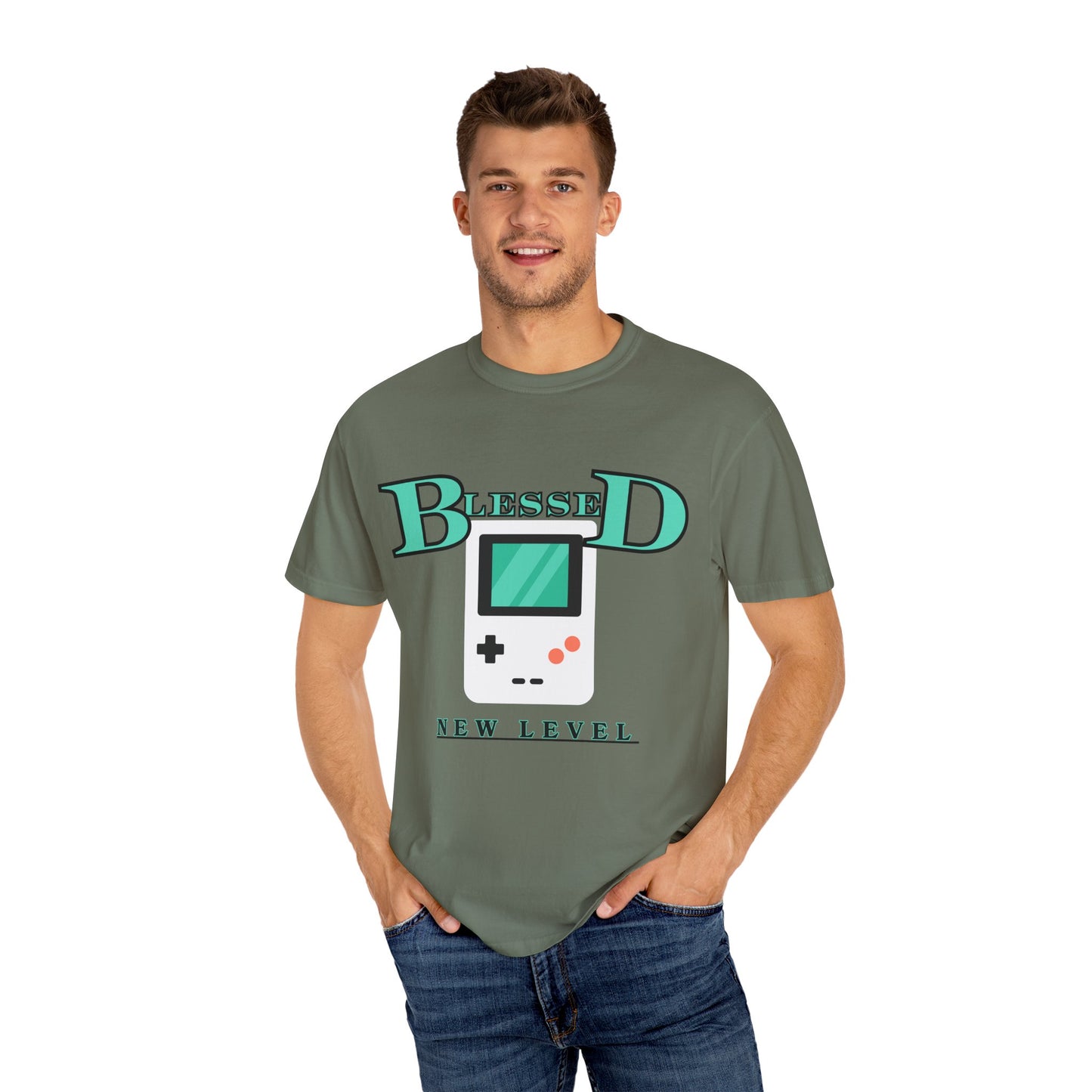 Blessed New Level Gameboy T-Shirt | Comfort Colors 1717 – Christian Graphic Tee