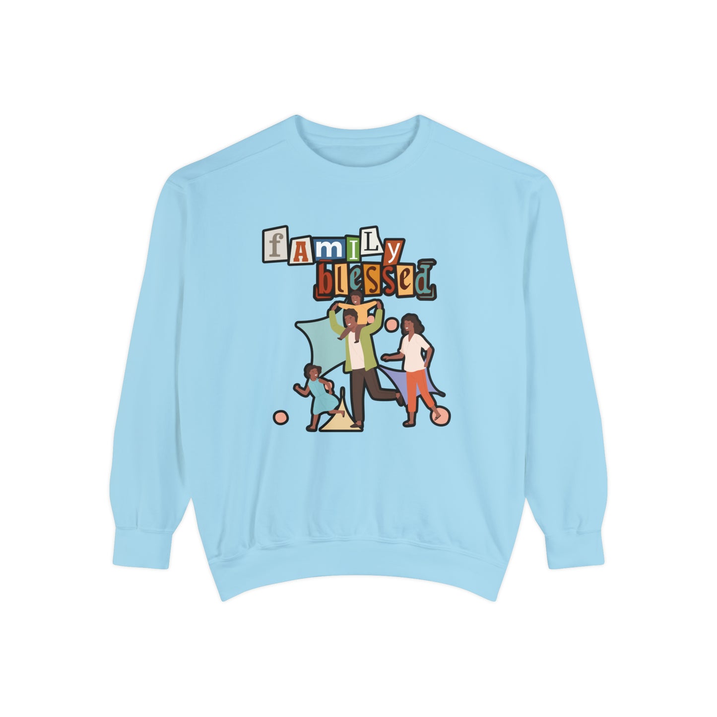 Celebrate Family Unity: Blessed Family Unisex Garment-Dyed Sweatshirt