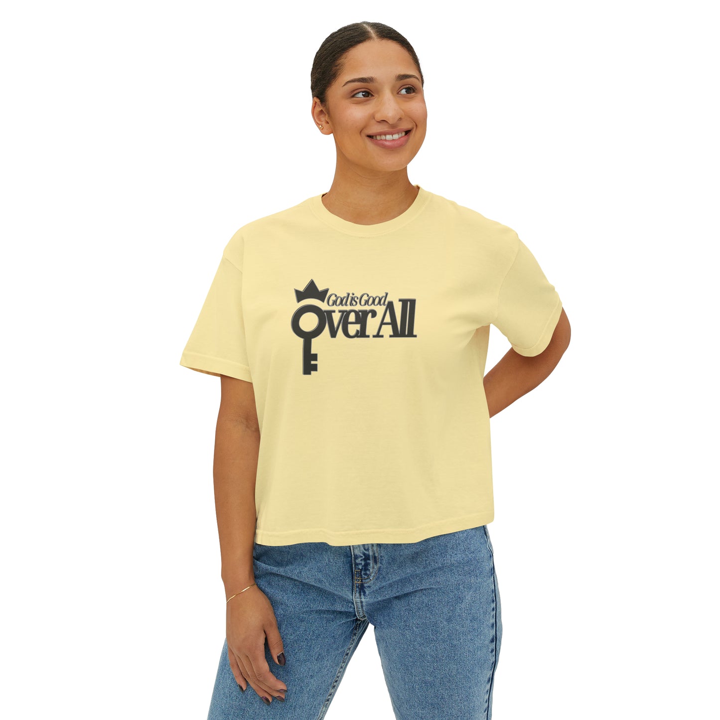 Oh Yeah Divine Goodness: God is Good Over All Women's Boxy Tee