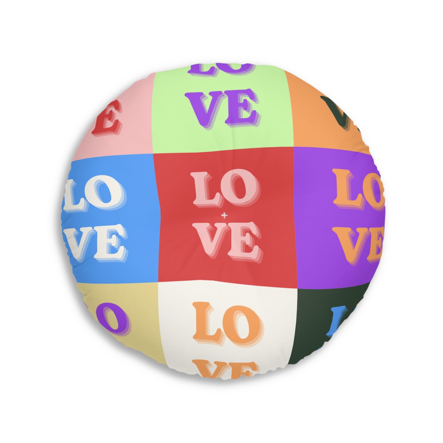Love Tufted Floor Pillow, Round