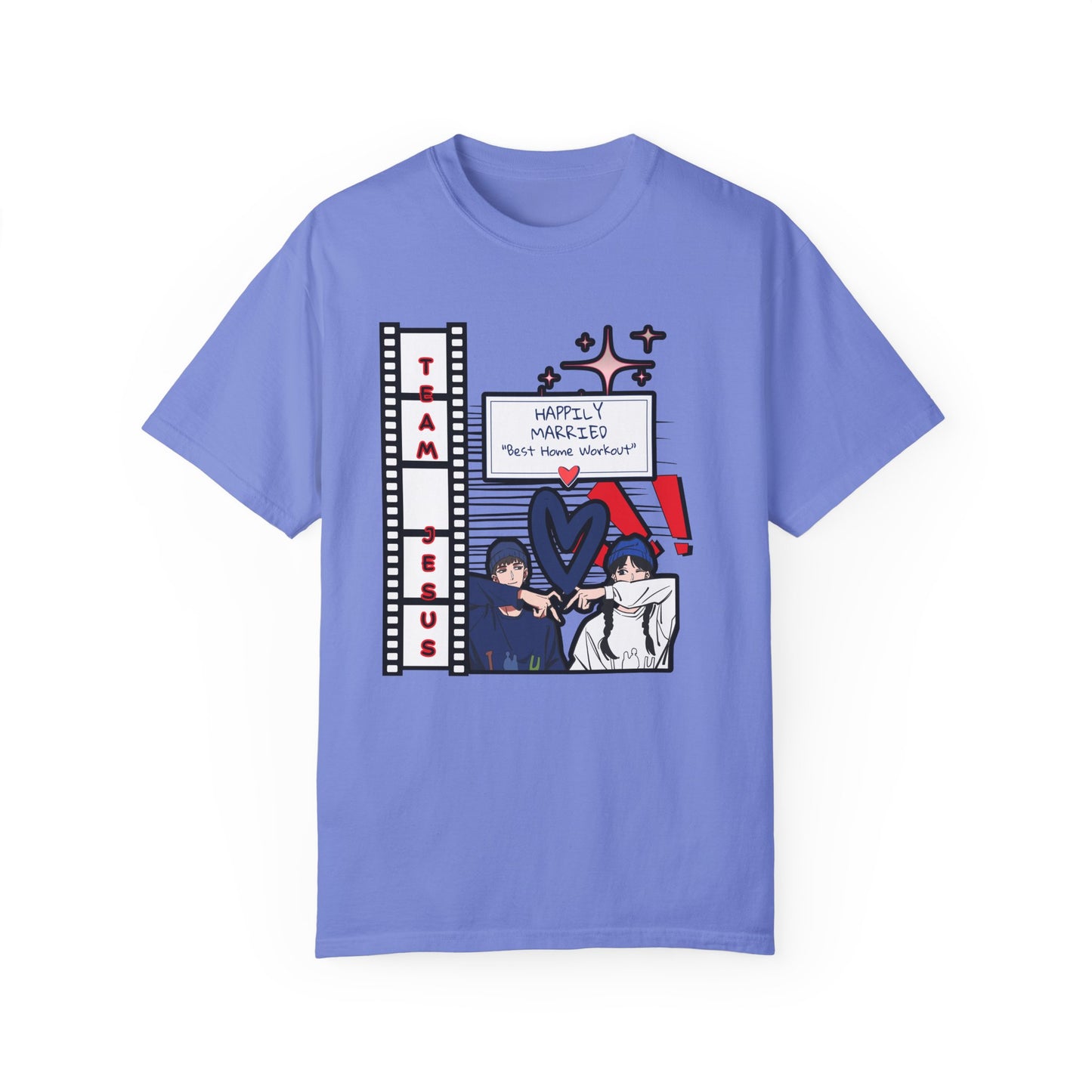 Home Gym Workout Happily Married Anime Love Team Jesus Tee Shirt