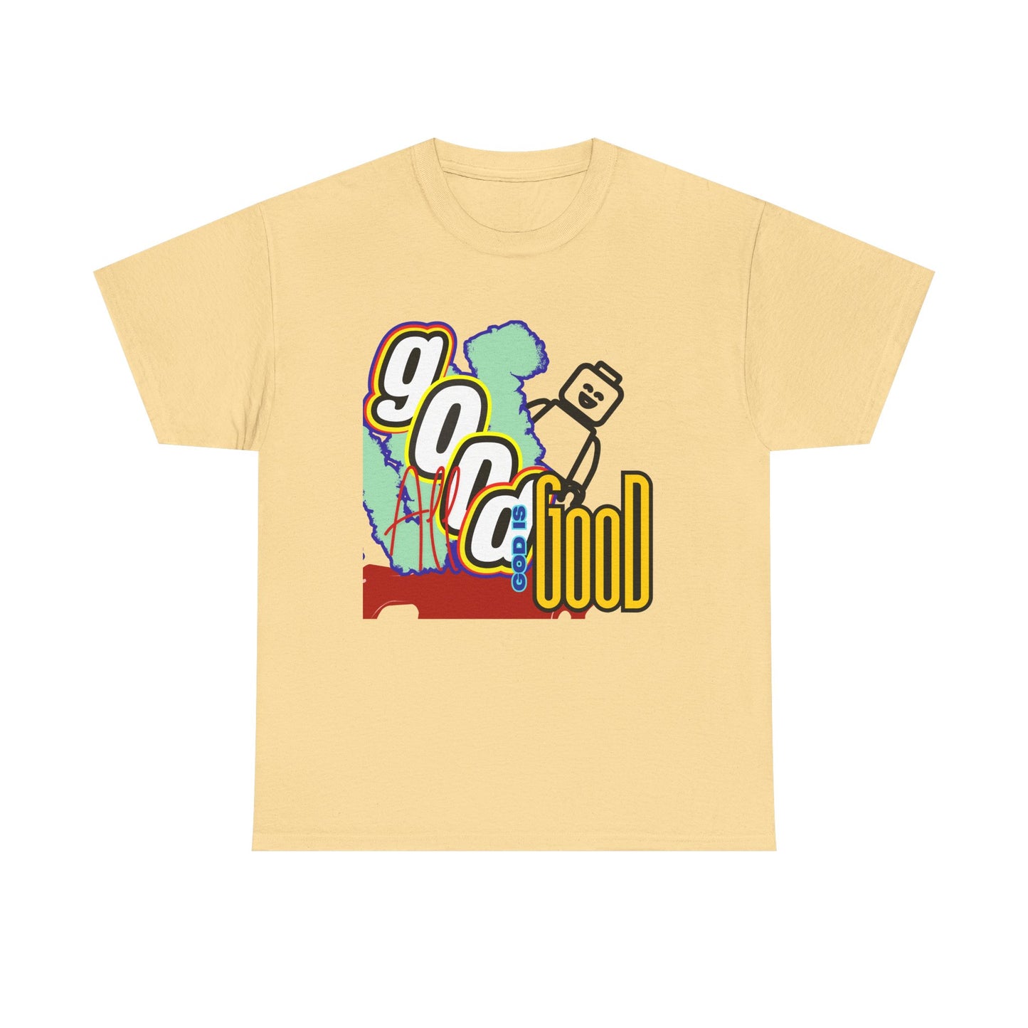 All Good God is Good" Lego Inspired T-Shirt - Fun and Creative Faith-Based Apparel