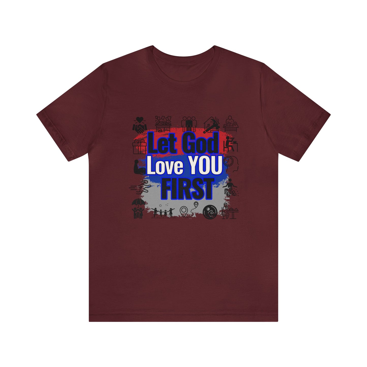 God's Love First Soft Cotton Tee | Quality Print Lightweight Fabric | Breathable 100% Airlume Combed Cotton