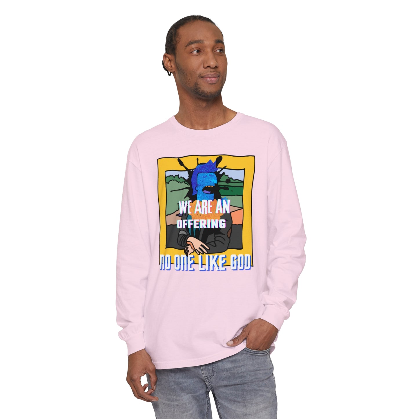Offering to Jesus Christ Unisex Garment-dyed Long Sleeve T-Shirt