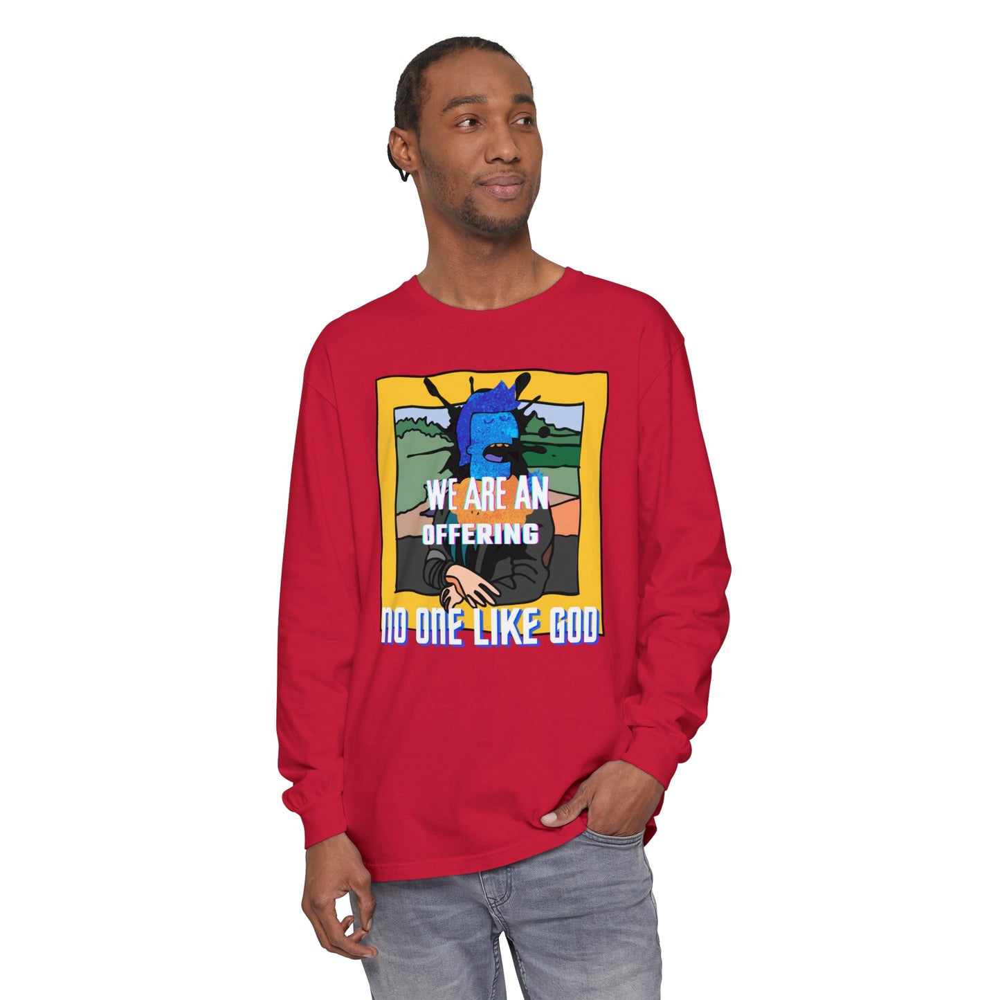 Offering to Jesus Christ Unisex Garment-dyed Long Sleeve T-Shirt