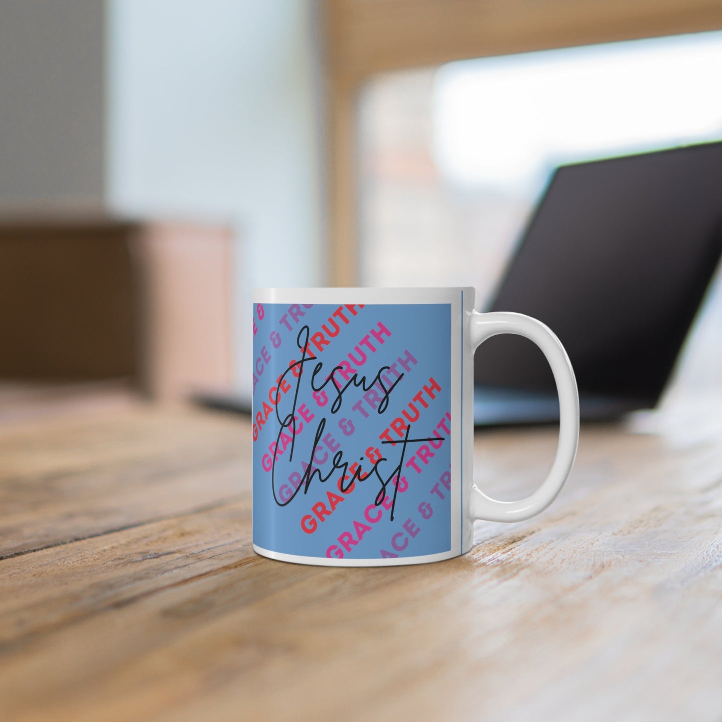 Jesus Christ Grace & Truth Ceramic Coffee Cups, 11oz, 15oz