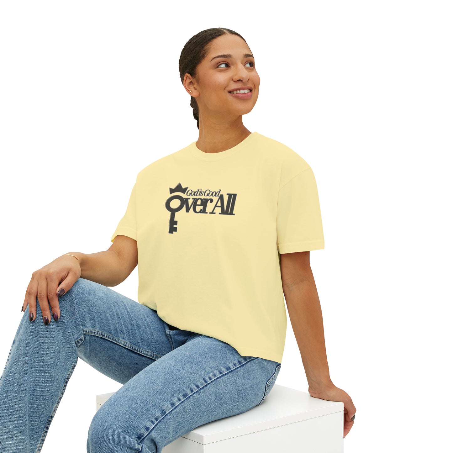 Oh Yeah Divine Goodness: God is Good Over All Women's Boxy Tee