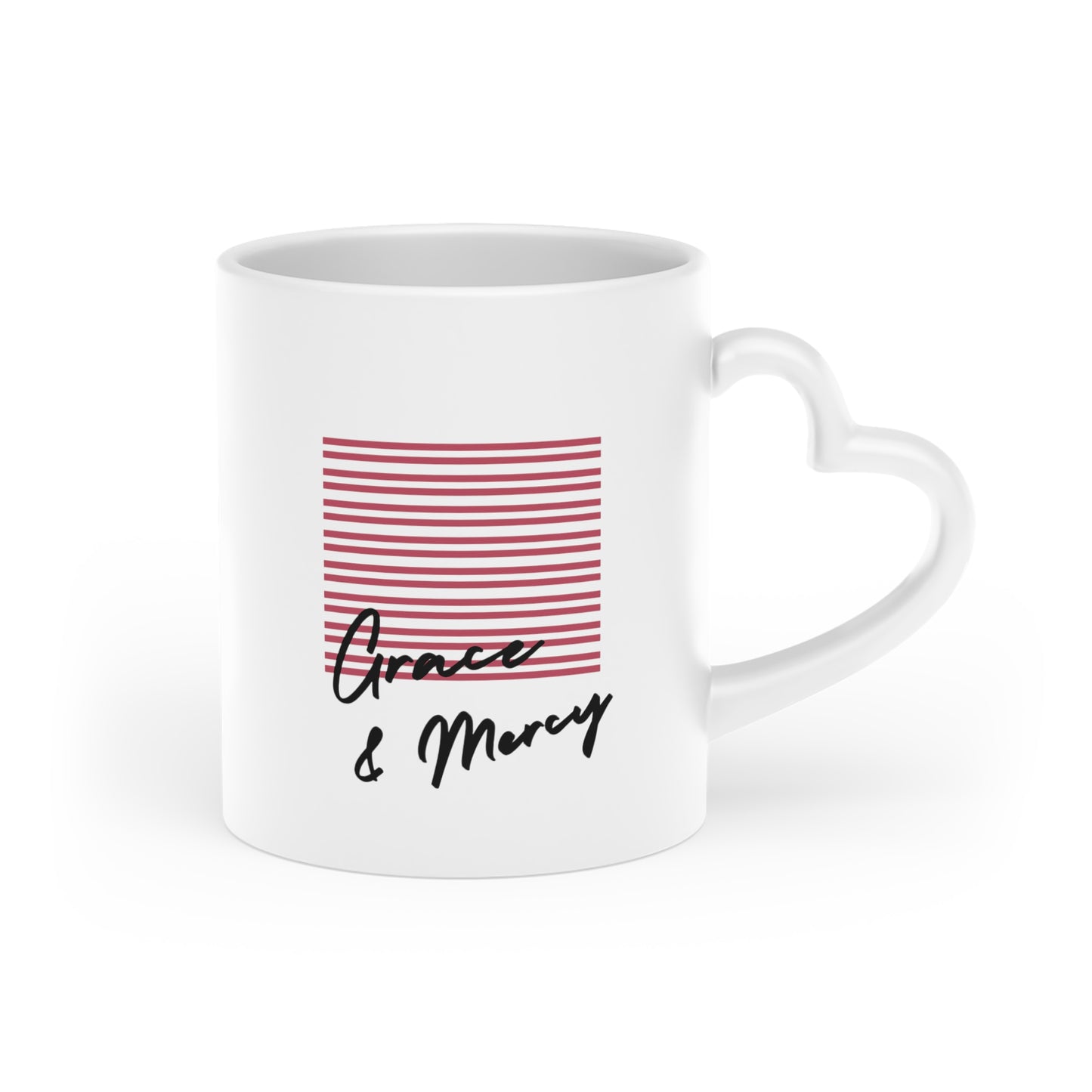 Grace and Mercy Heart-Shaped Mug