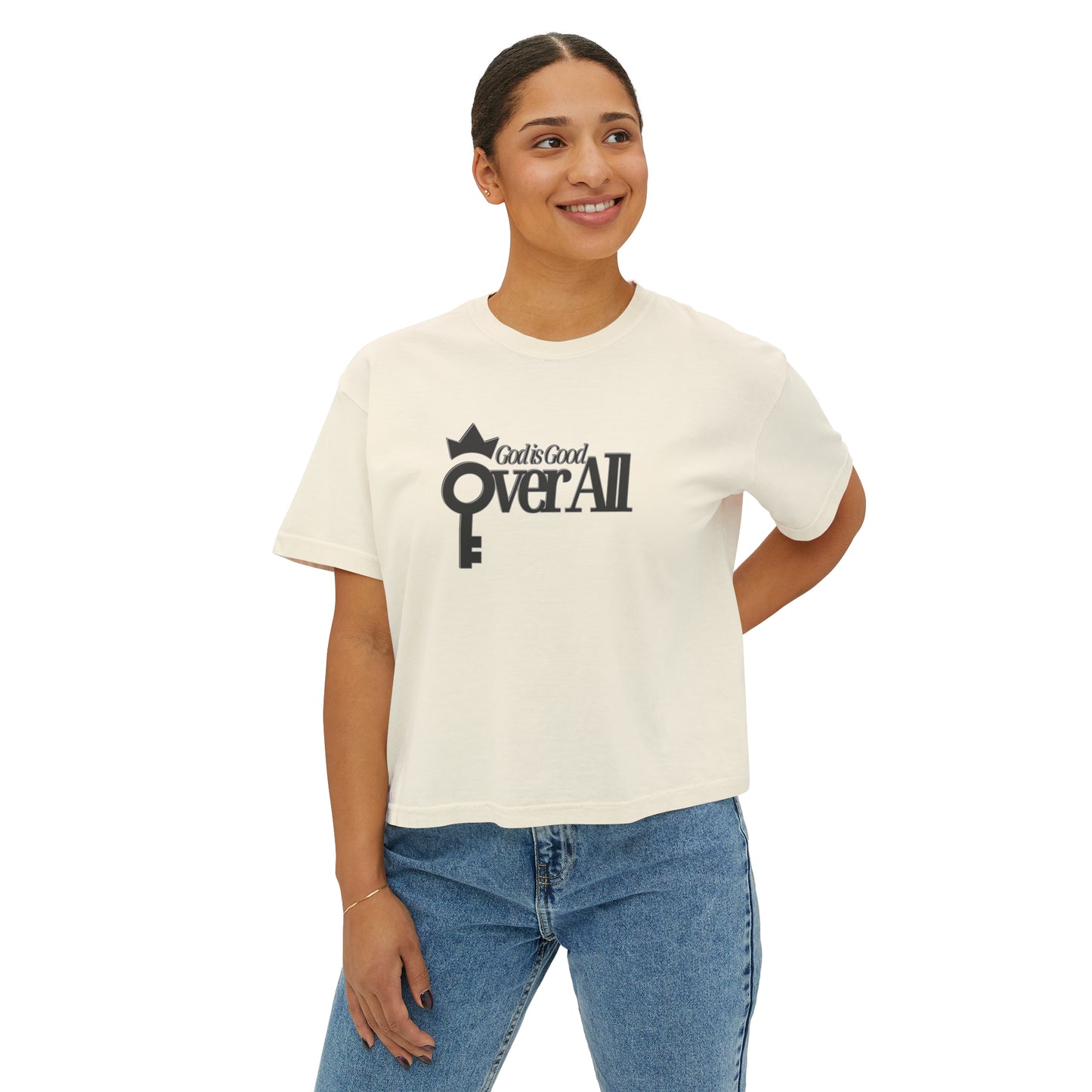 Oh Yeah Divine Goodness: God is Good Over All Women's Boxy Tee