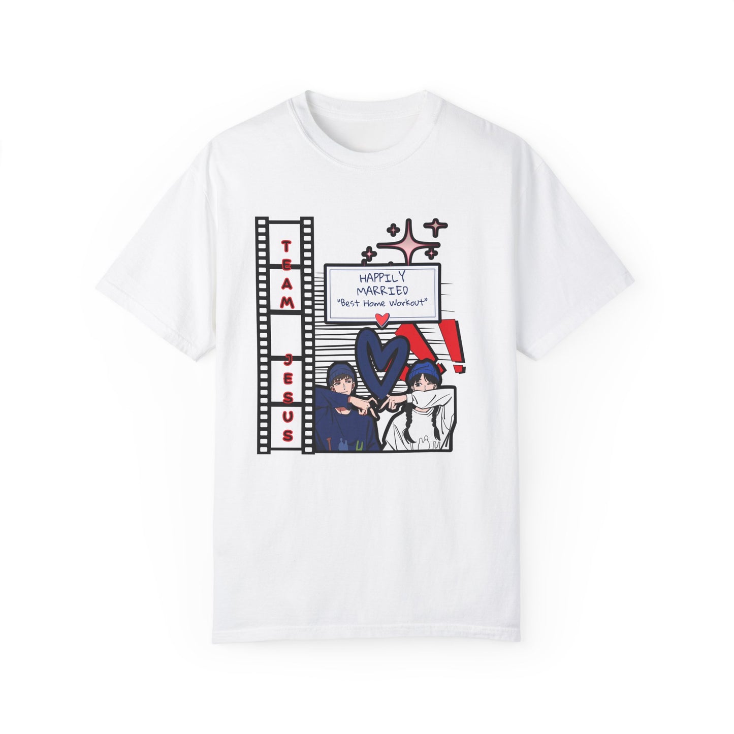 Home Gym Workout Happily Married Anime Love Team Jesus Tee Shirt