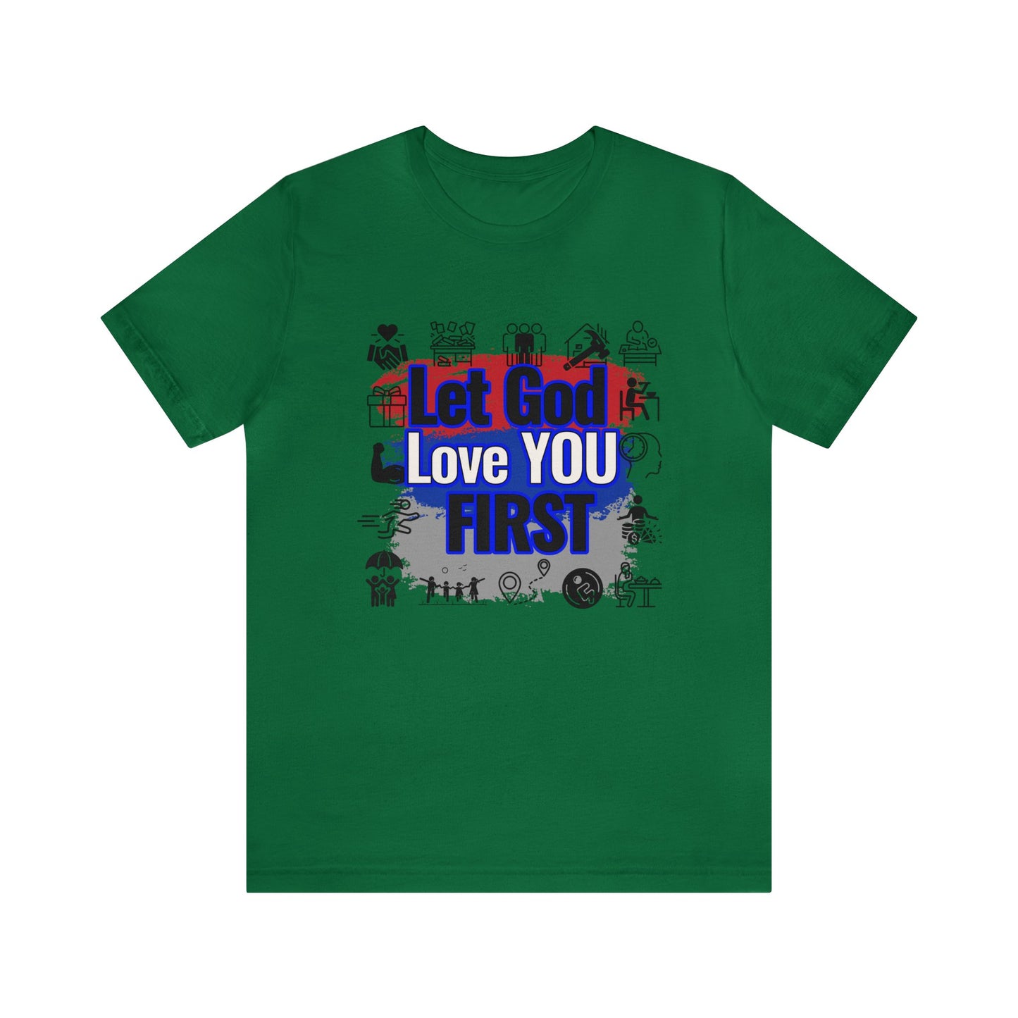God's Love First Soft Cotton Tee | Quality Print Lightweight Fabric | Breathable 100% Airlume Combed Cotton