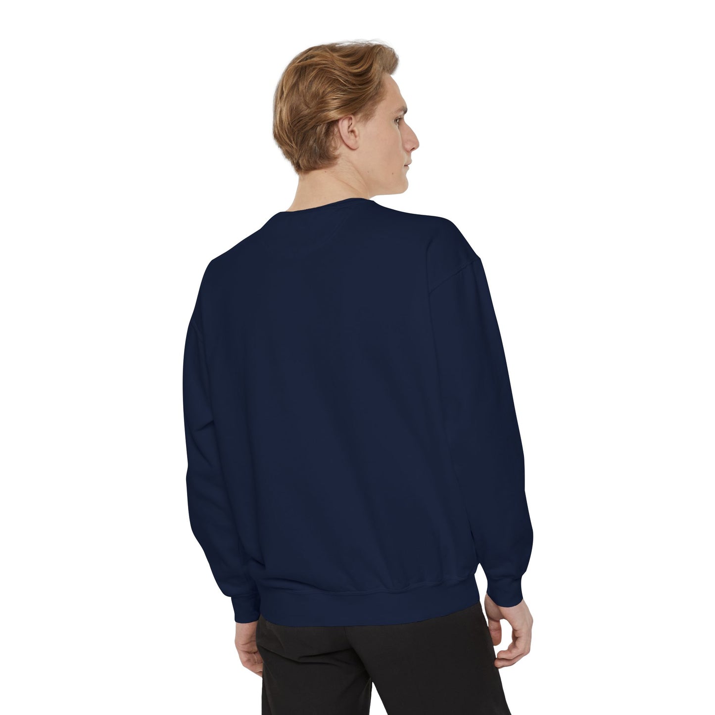 Garment-Dyed Sweatshirt Cozy Fall Autumn Give Thanks Graphic Llama