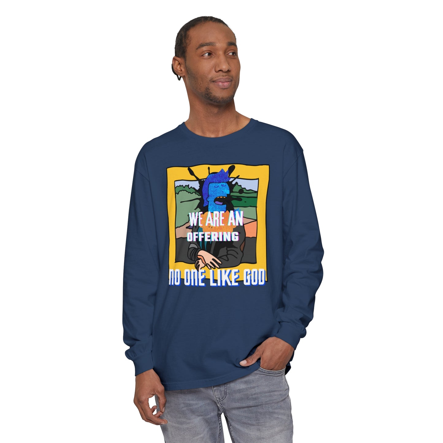 Offering to Jesus Christ Unisex Garment-dyed Long Sleeve T-Shirt