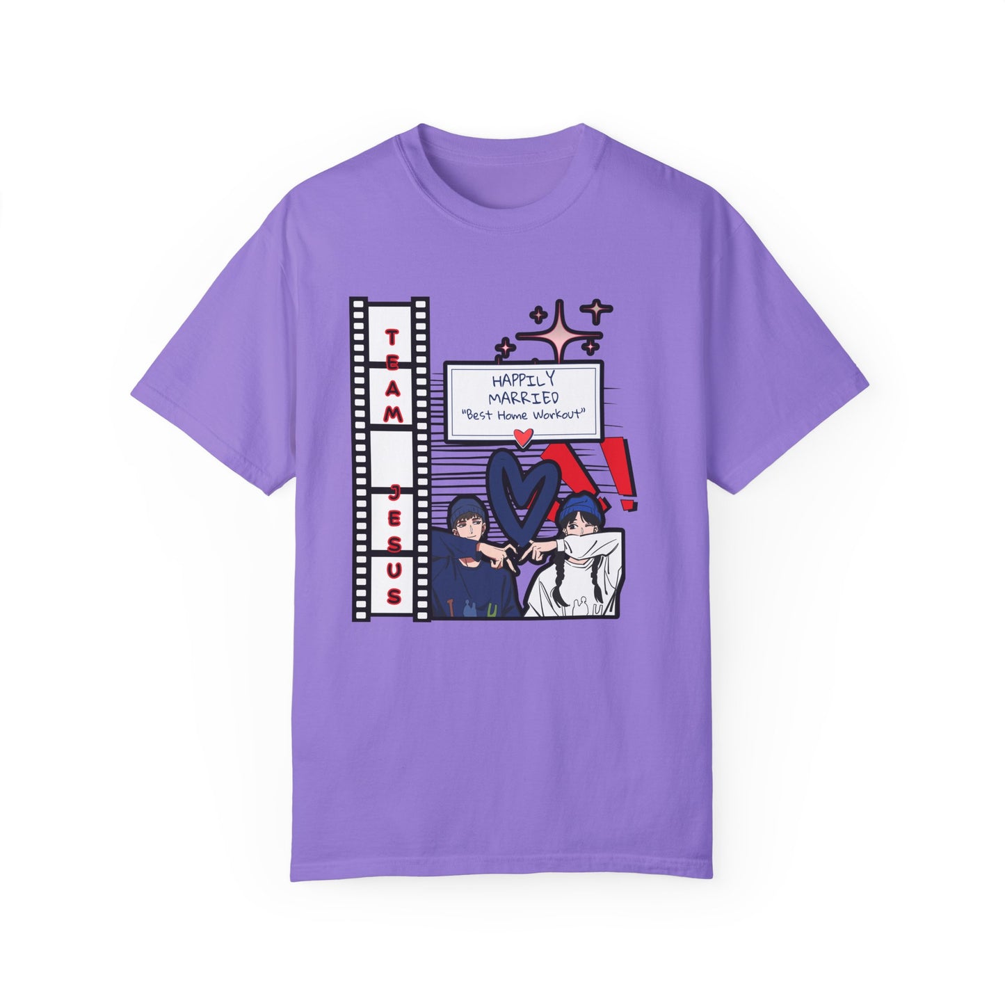 Home Gym Workout Happily Married Anime Love Team Jesus Tee Shirt