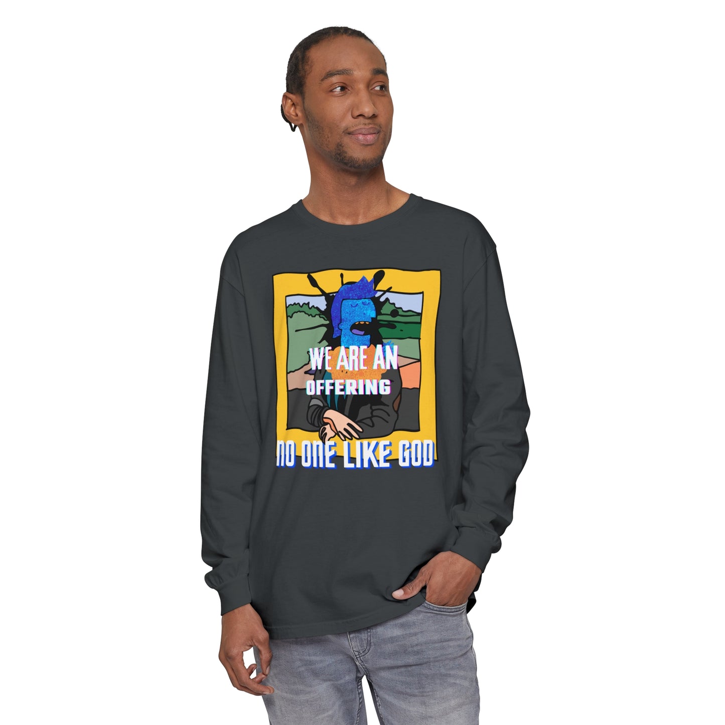 Offering to Jesus Christ Unisex Garment-dyed Long Sleeve T-Shirt