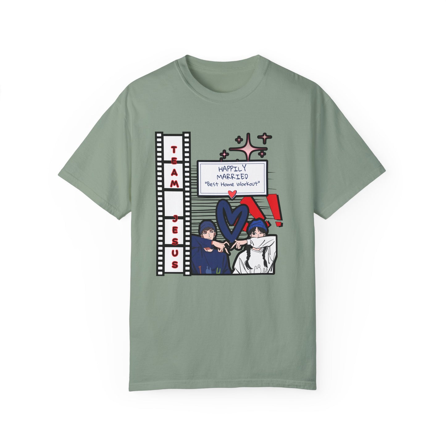 Home Gym Workout Happily Married Anime Love Team Jesus Tee Shirt