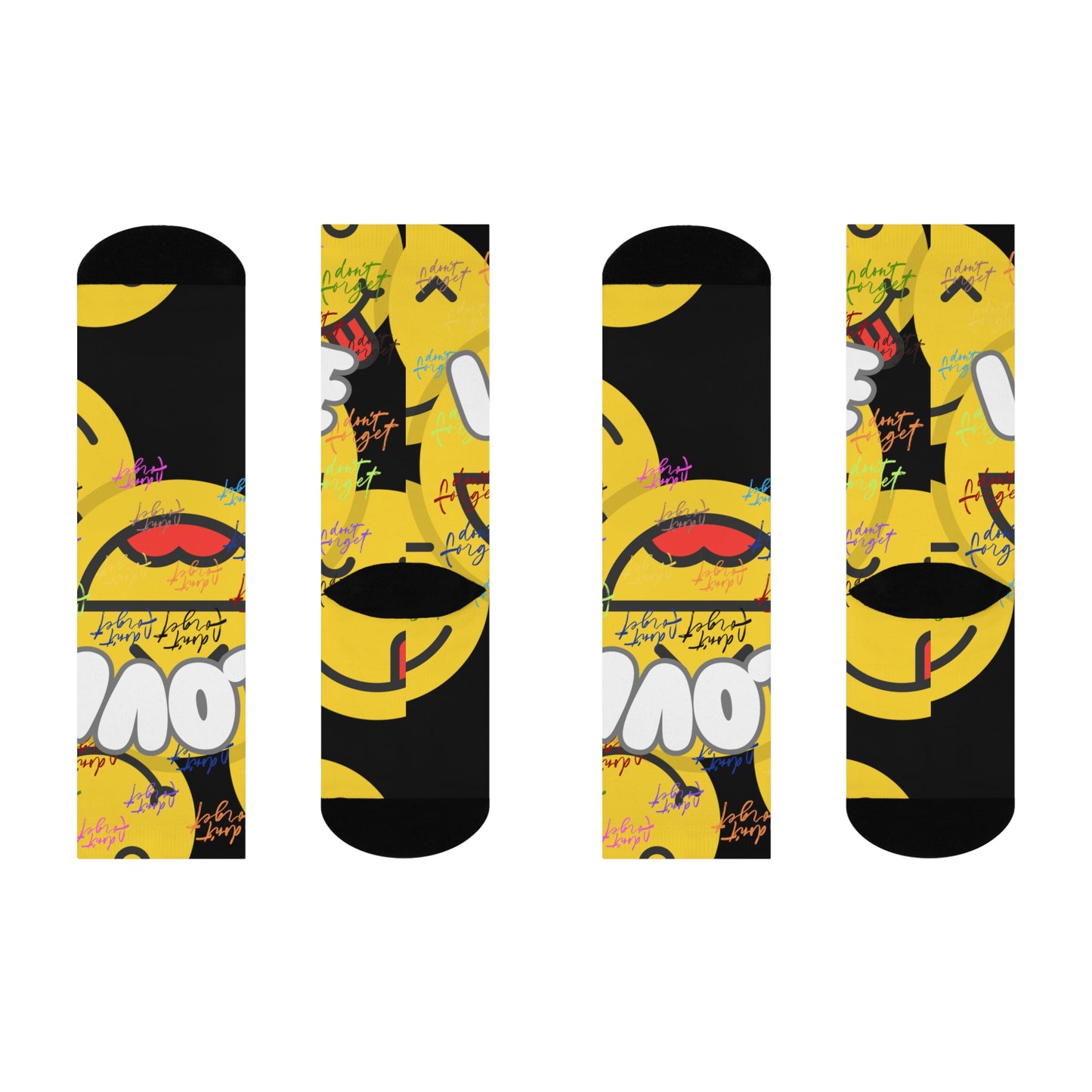 "Don't Forget Love" Fun Cushioned Crew Socks