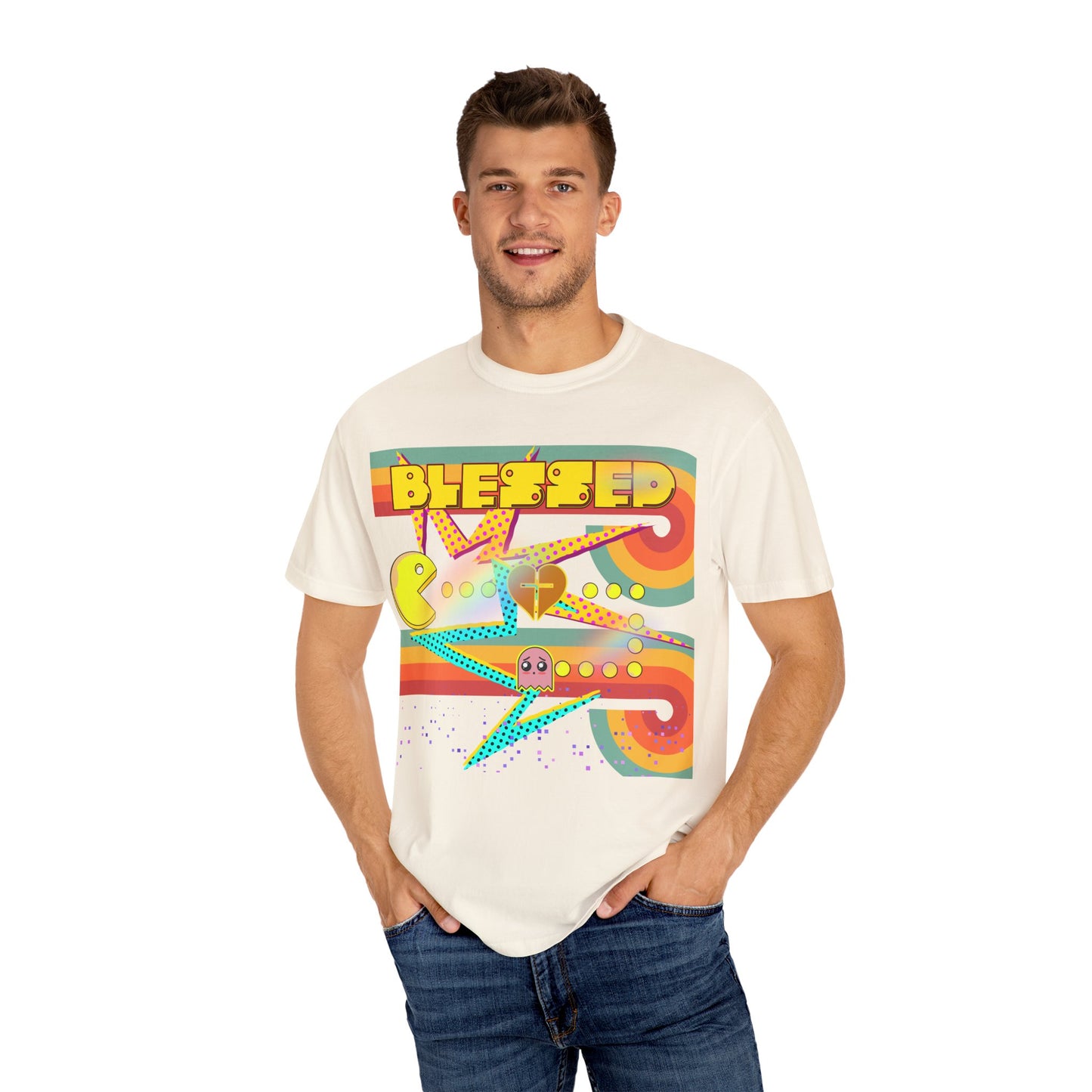 Retro Graphic T-Shirt, Blessed T-Shirt, Fun Casual Wear, Gift for Gamers, Vintage Style Tee