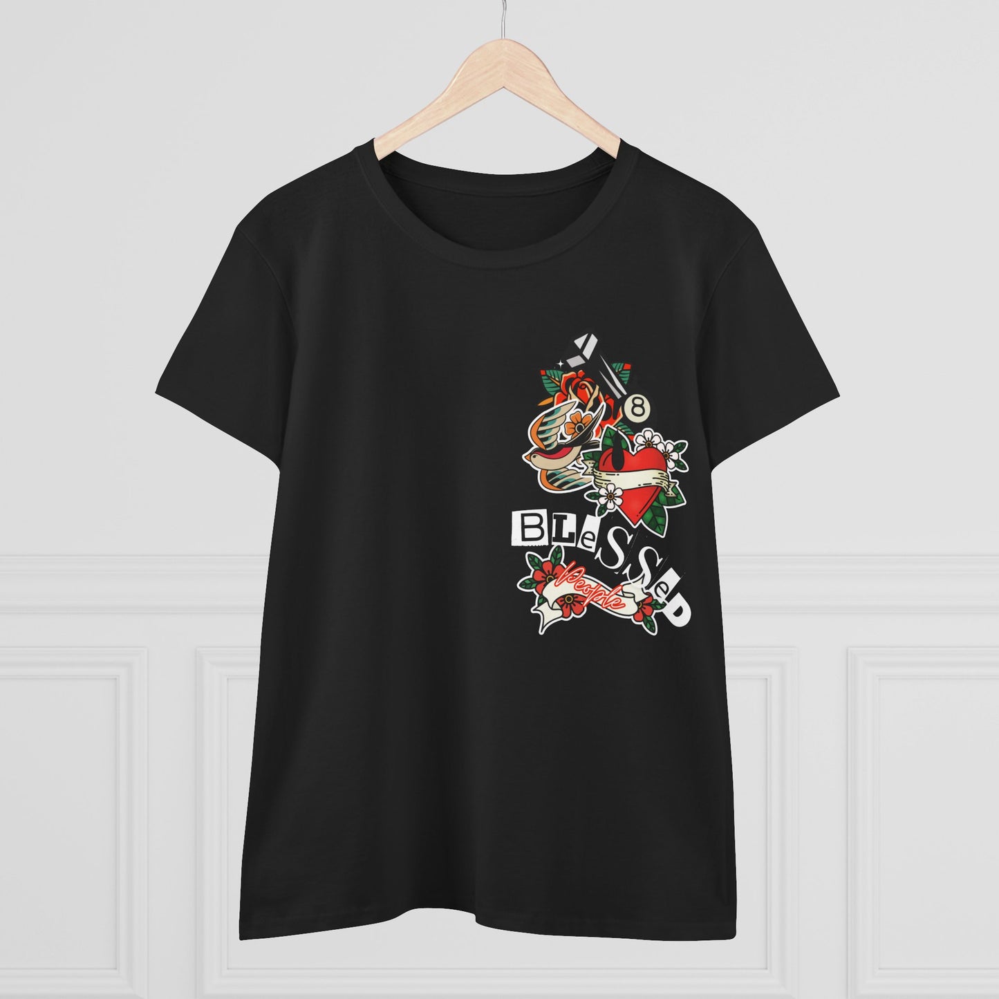 Vintage-Inspired Blessed Women's Midweight Cotton Tee