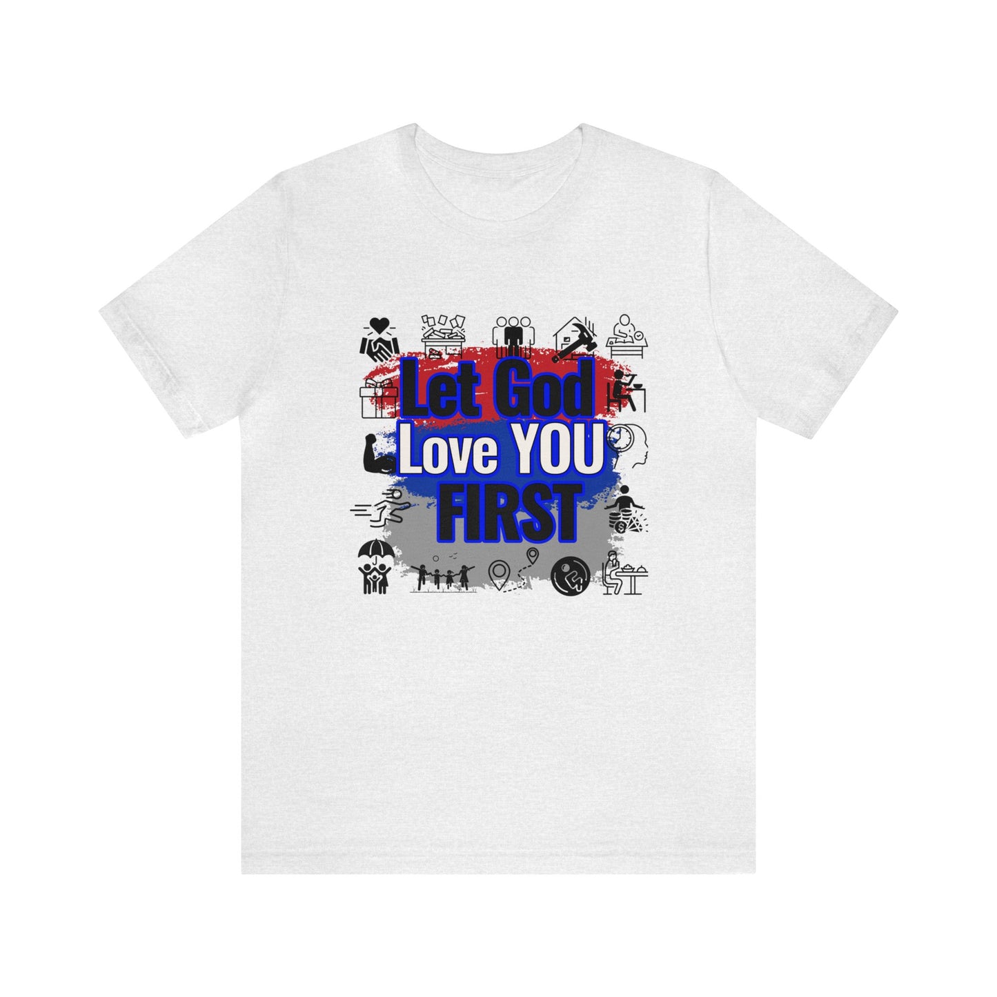 God's Love First Soft Cotton Tee | Quality Print Lightweight Fabric | Breathable 100% Airlume Combed Cotton