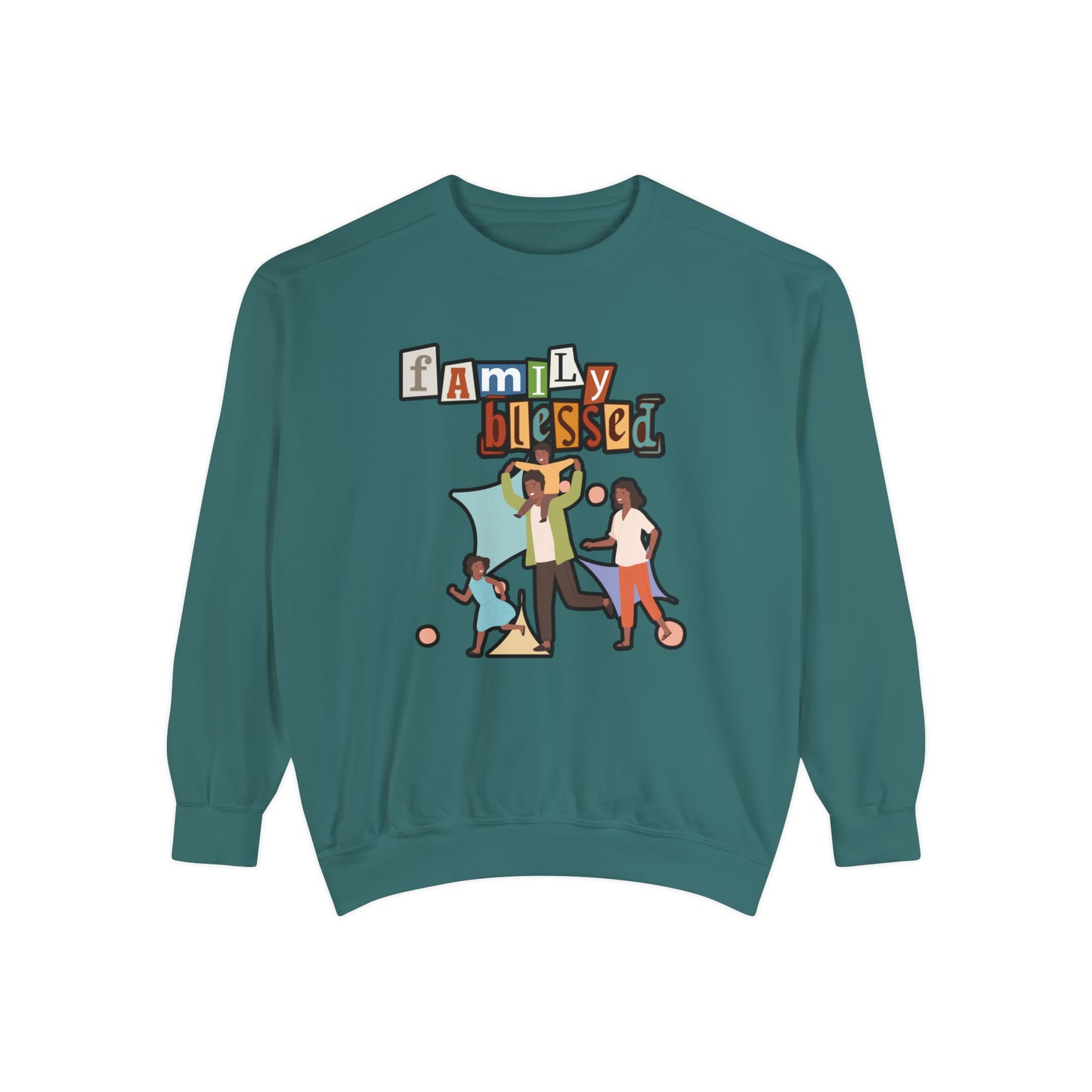 Celebrate Family Unity: Blessed Family Unisex Garment-Dyed Sweatshirt