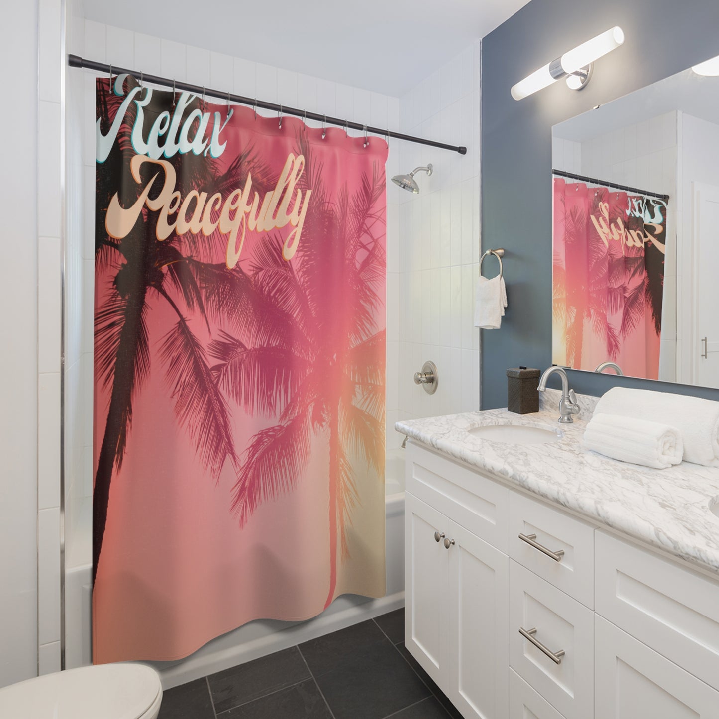 Relax Peacefully Shower Curtains