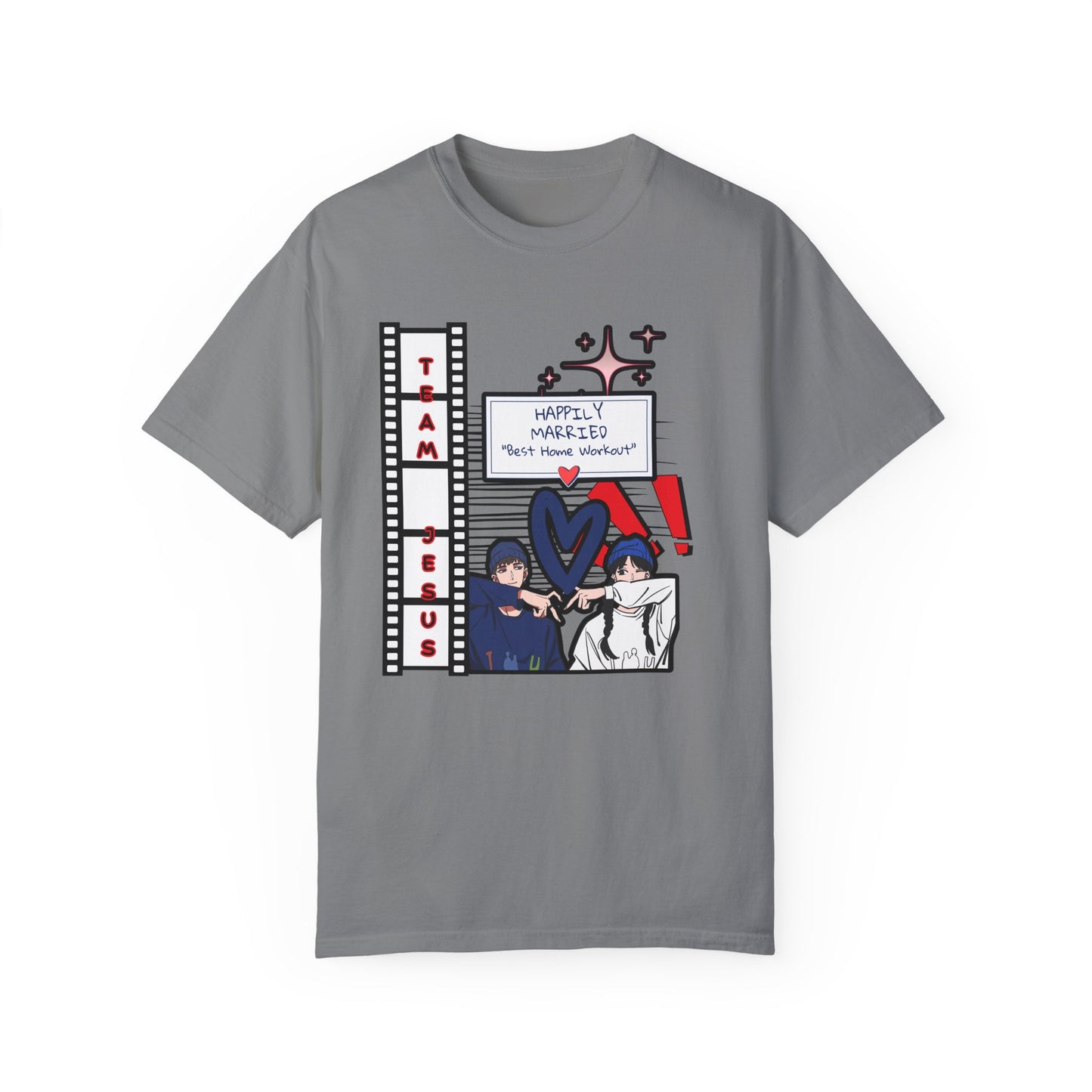 Home Gym Workout Happily Married Anime Love Team Jesus Tee Shirt