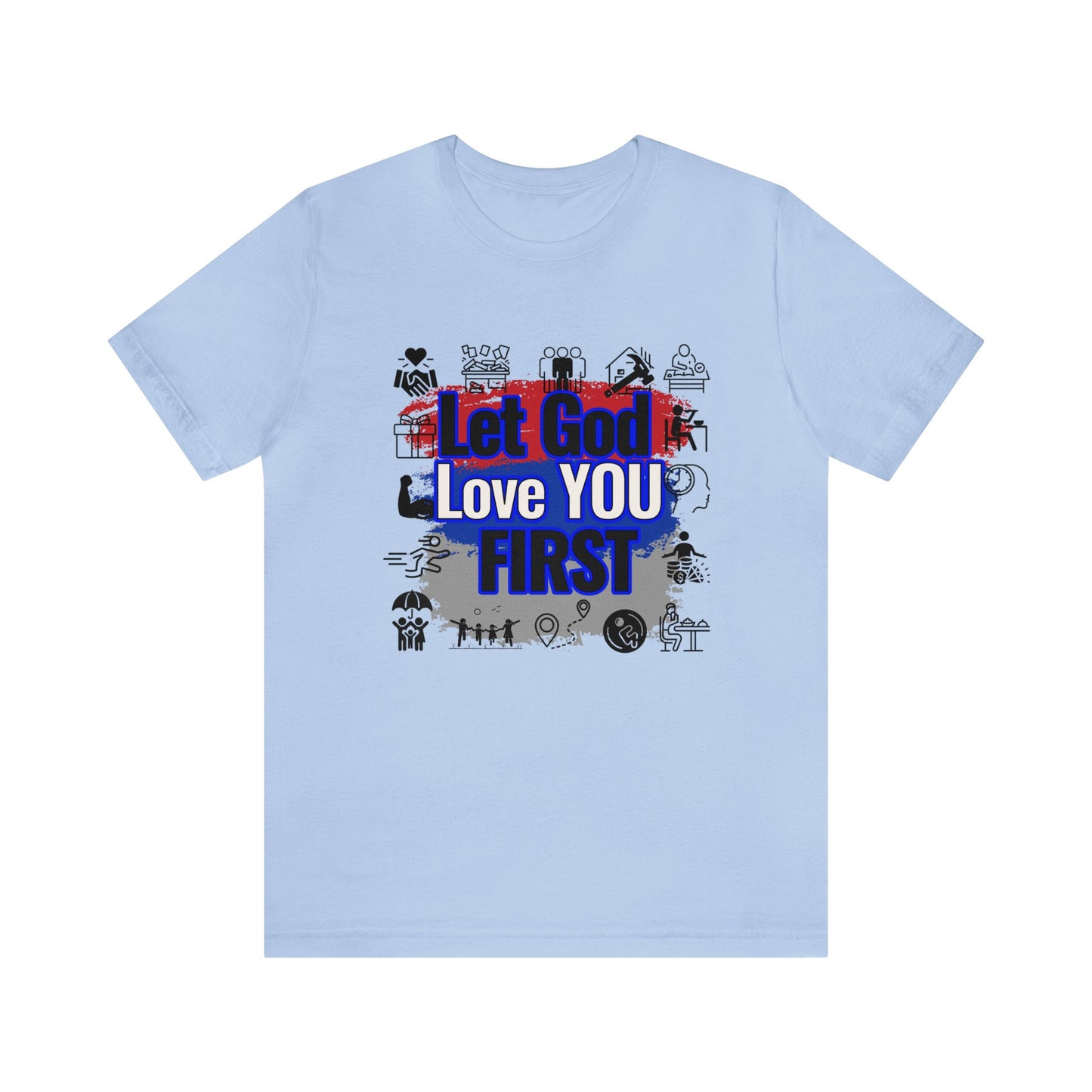 God's Love First Soft Cotton Tee | Quality Print Lightweight Fabric | Breathable 100% Airlume Combed Cotton