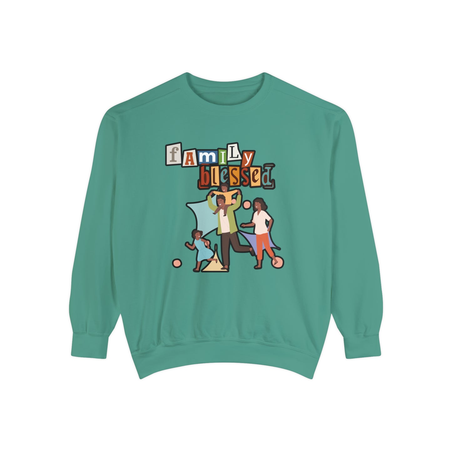 Celebrate Family Unity: Blessed Family Unisex Garment-Dyed Sweatshirt