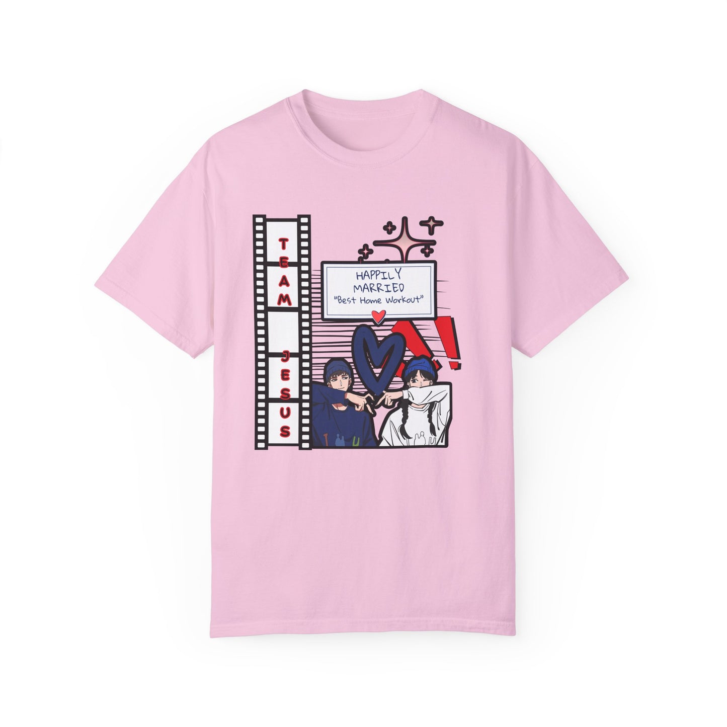 Home Gym Workout Happily Married Anime Love Team Jesus Tee Shirt