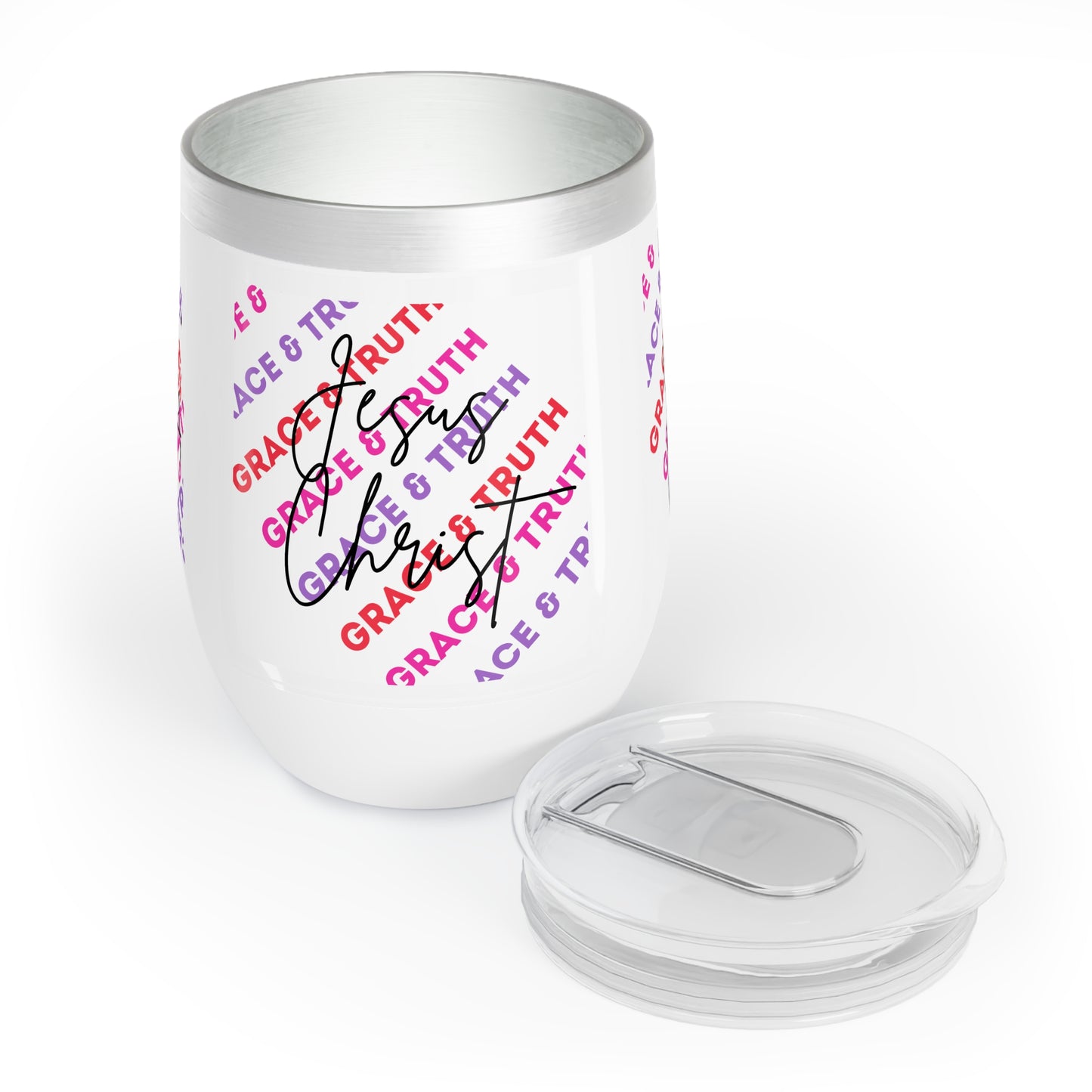 Jesus Christ Grace & Truth Chill Wine Tumbler