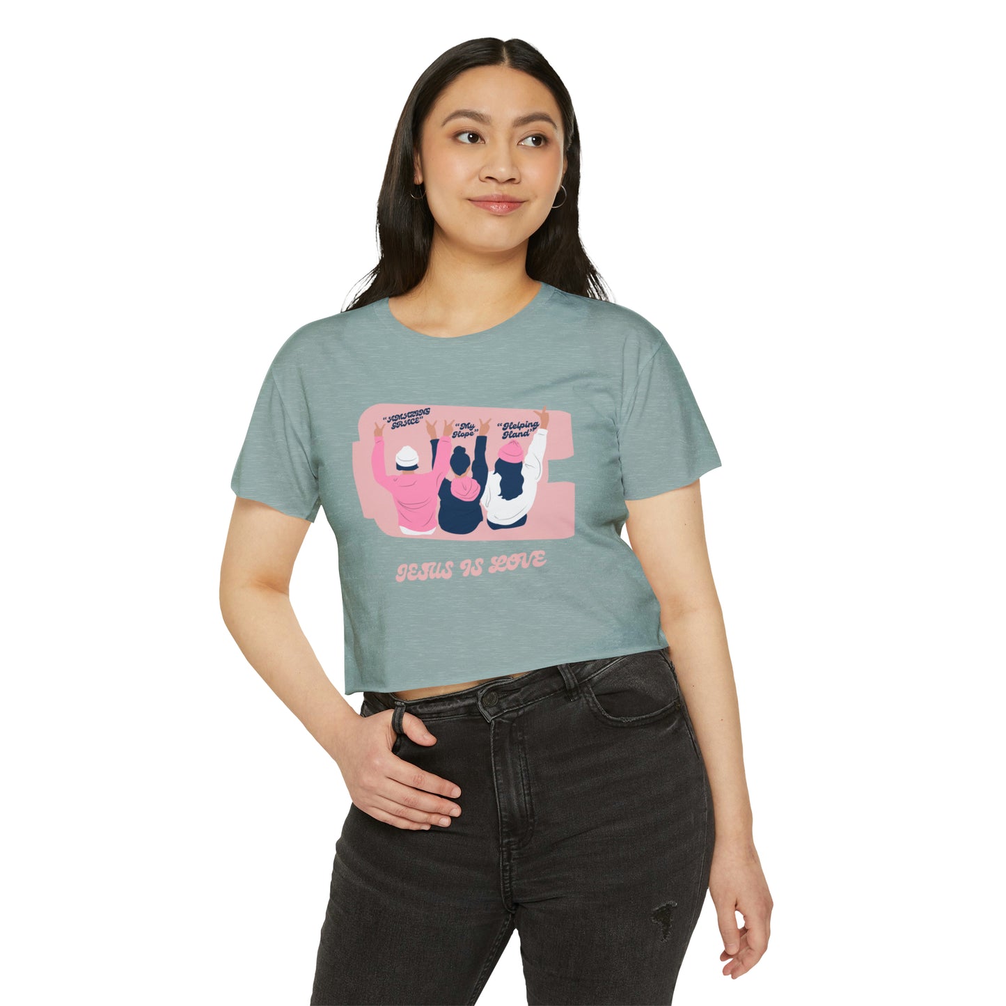 Jesus is Love Women's Festival Crop Top