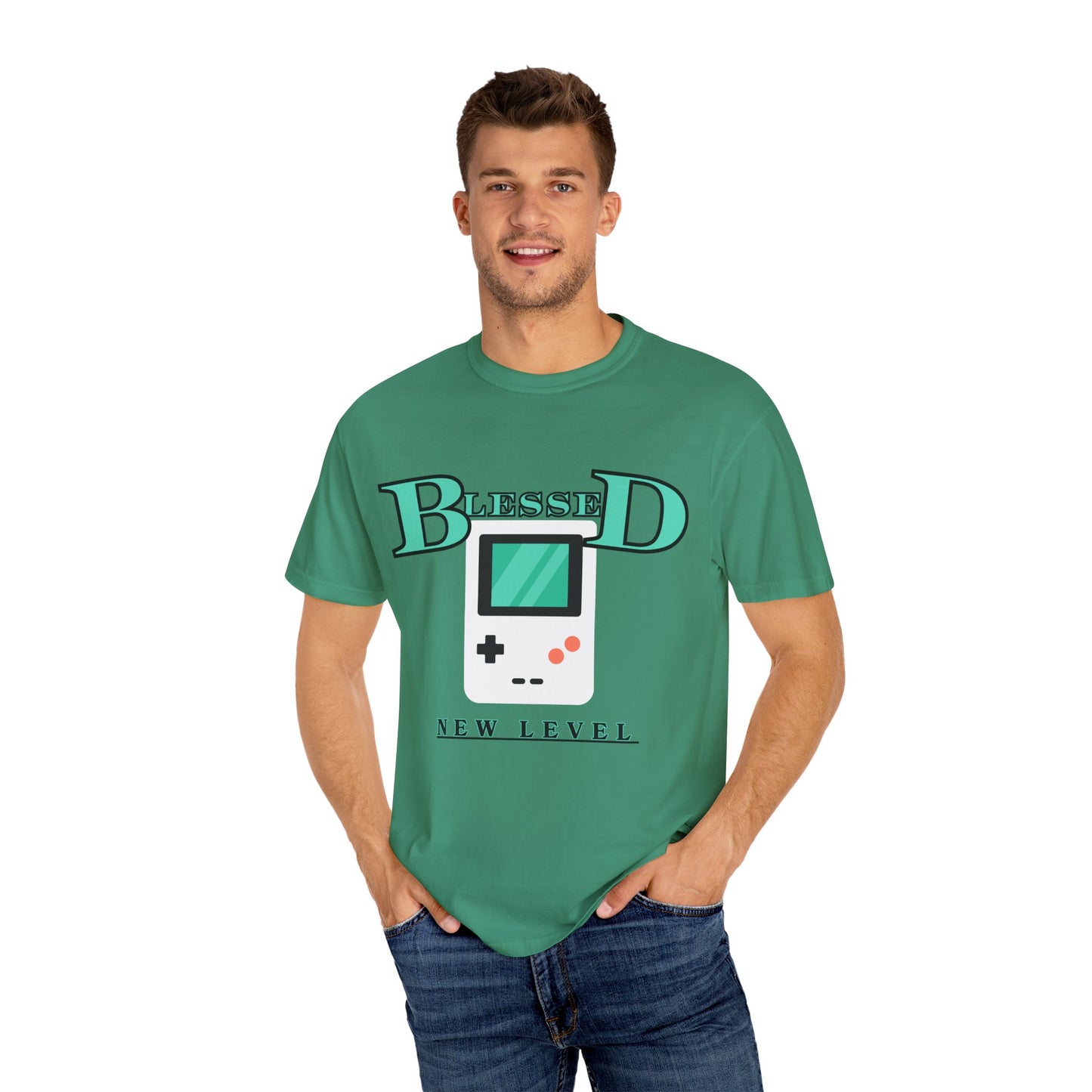 Blessed New Level Gameboy T-Shirt | Comfort Colors 1717 – Christian Graphic Tee