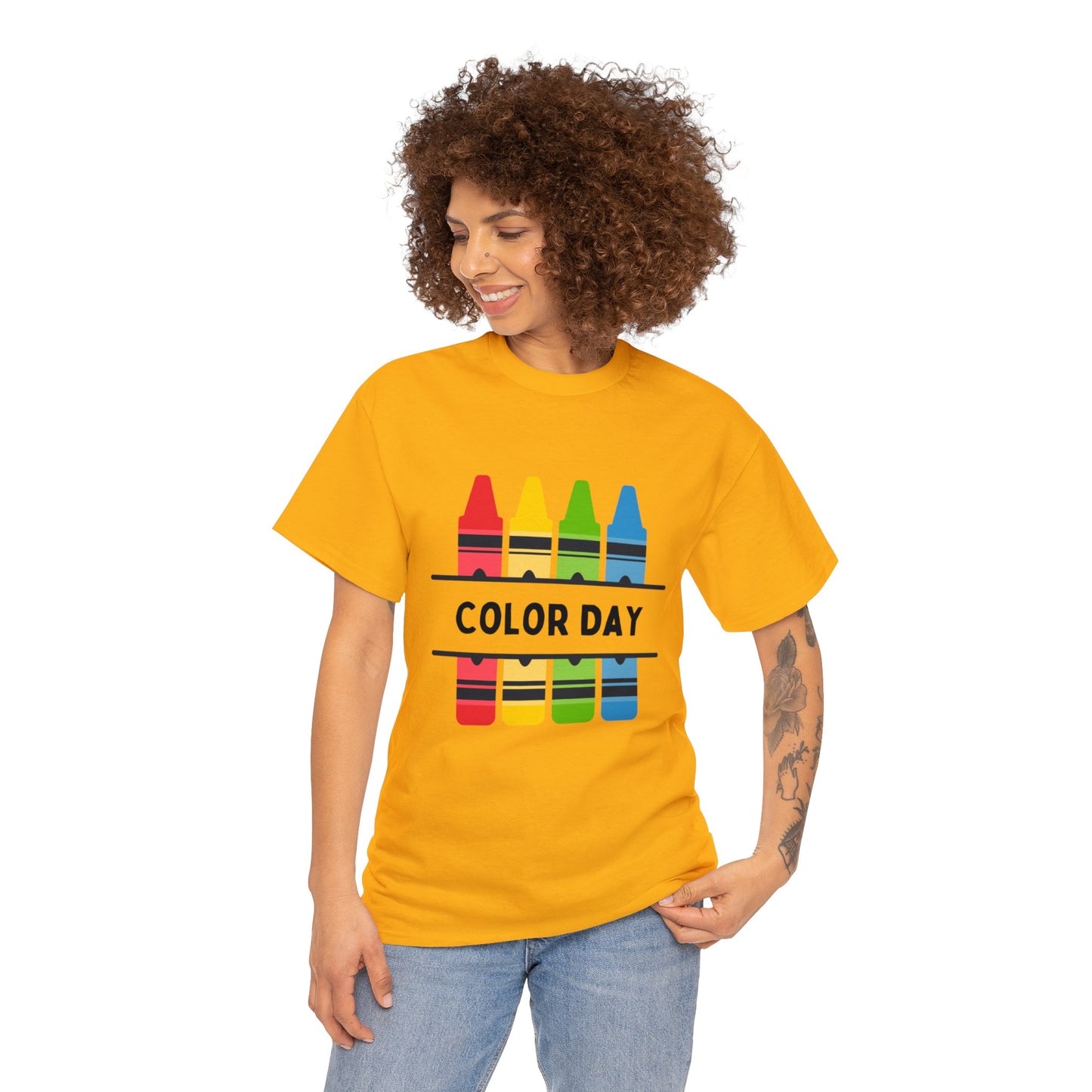 Color Day Unisex Heavy Cotton Tee Inspire Learning and Fun for Teachers and Children