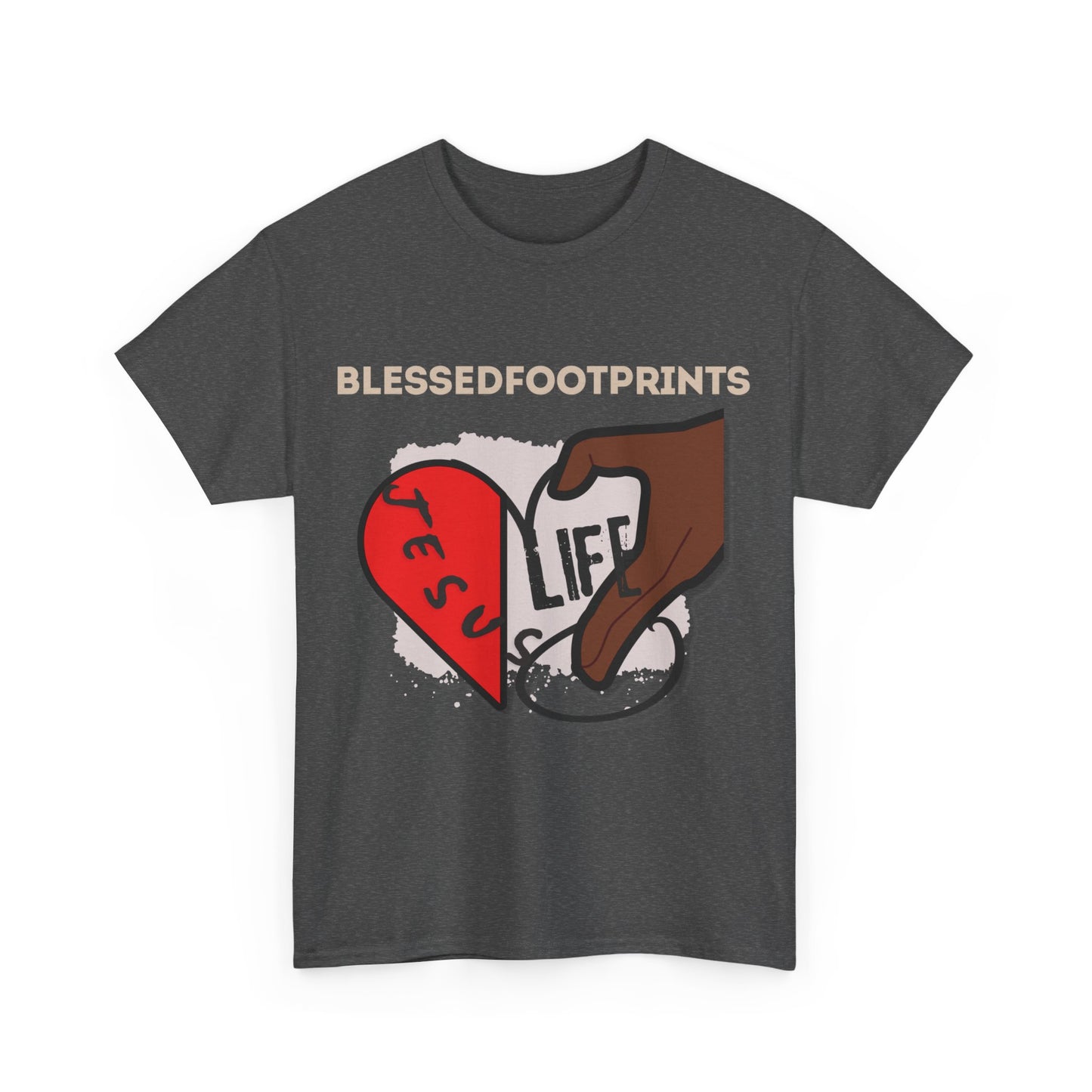 Jesus Life Unisex Christian Tee - Heart and Hand Design