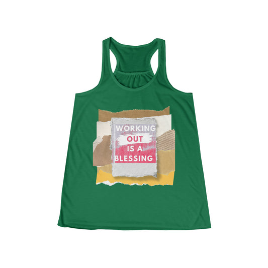 Working Out is A Blessing Women's Flowy Racerback Tank